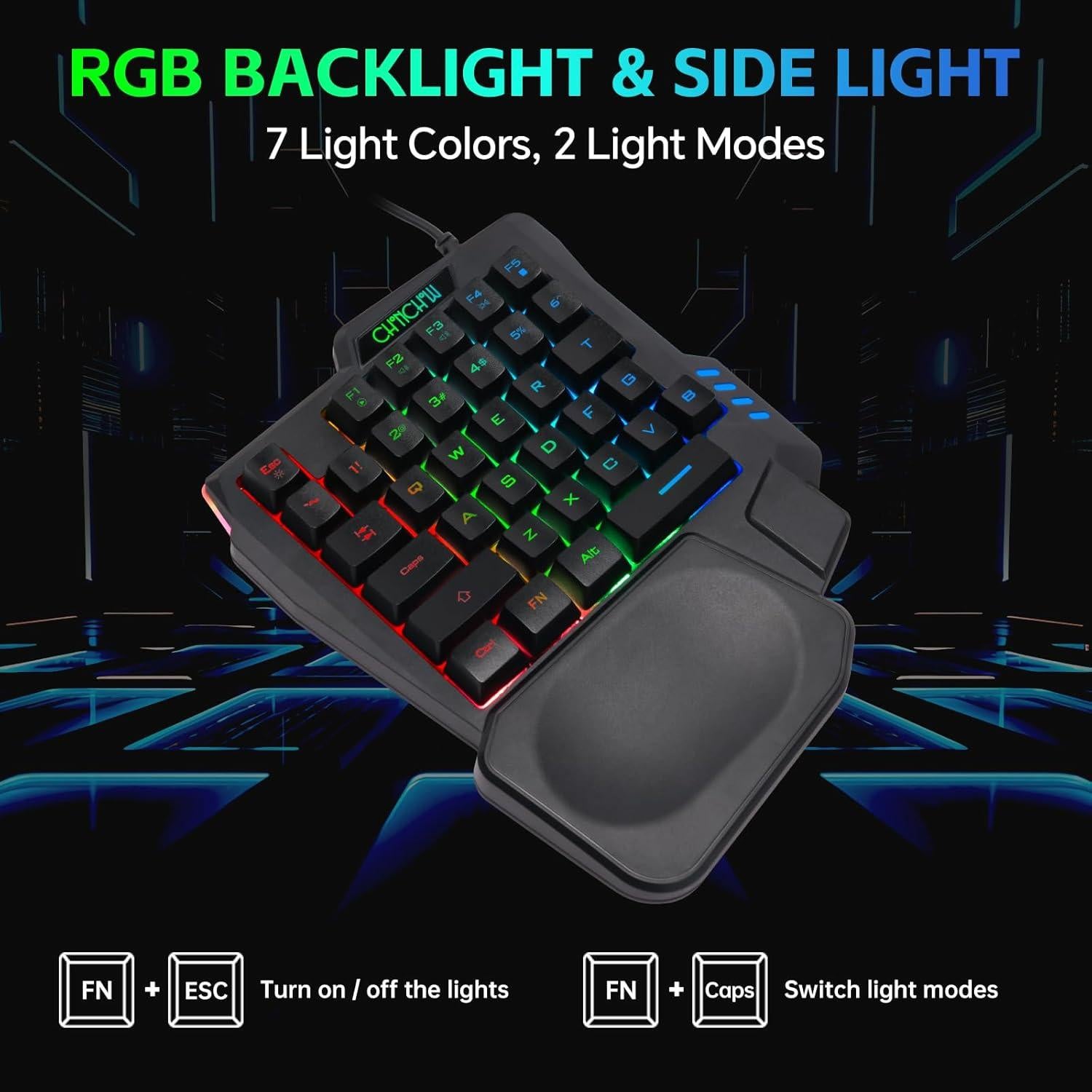 Teclado y Ratón Gaming RGB CHONCHOW Mini 7200 DPI