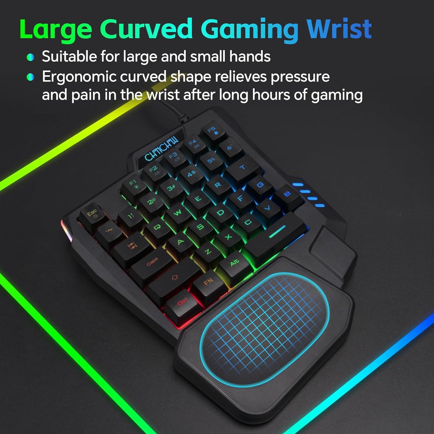 Teclado y Ratón Gaming RGB CHONCHOW Mini 7200 DPI