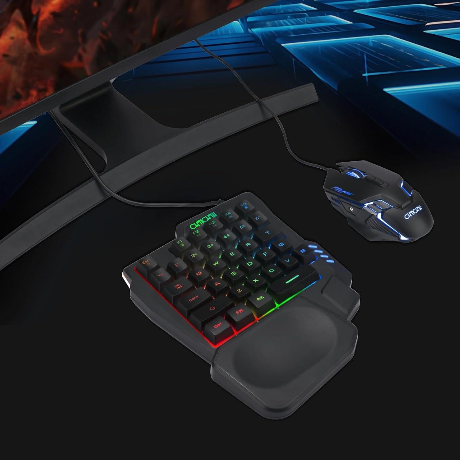 Teclado y Ratón Gaming RGB CHONCHOW Mini 7200 DPI