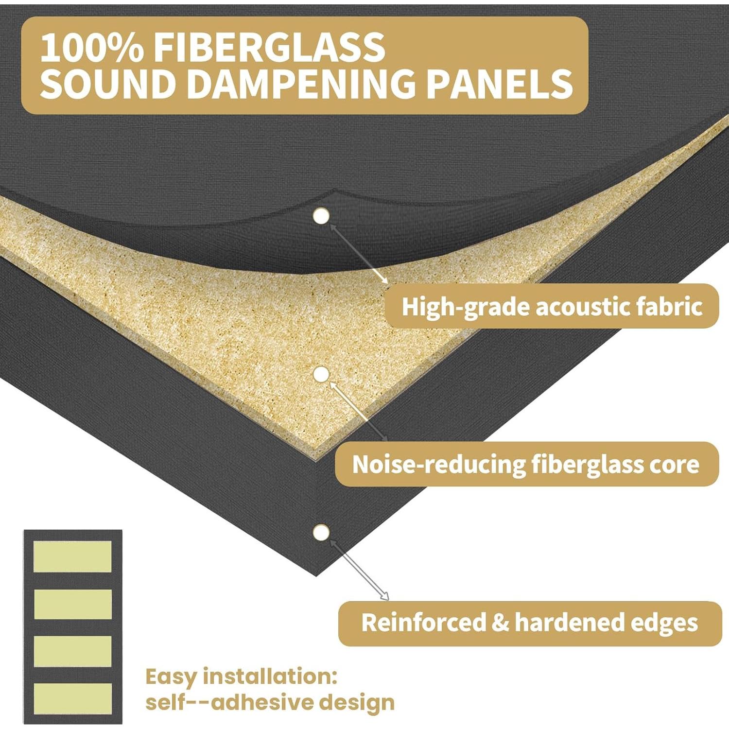 Paneles Acústicos 6 PCS 60x30 cm Aislamiento Sonoro Negro