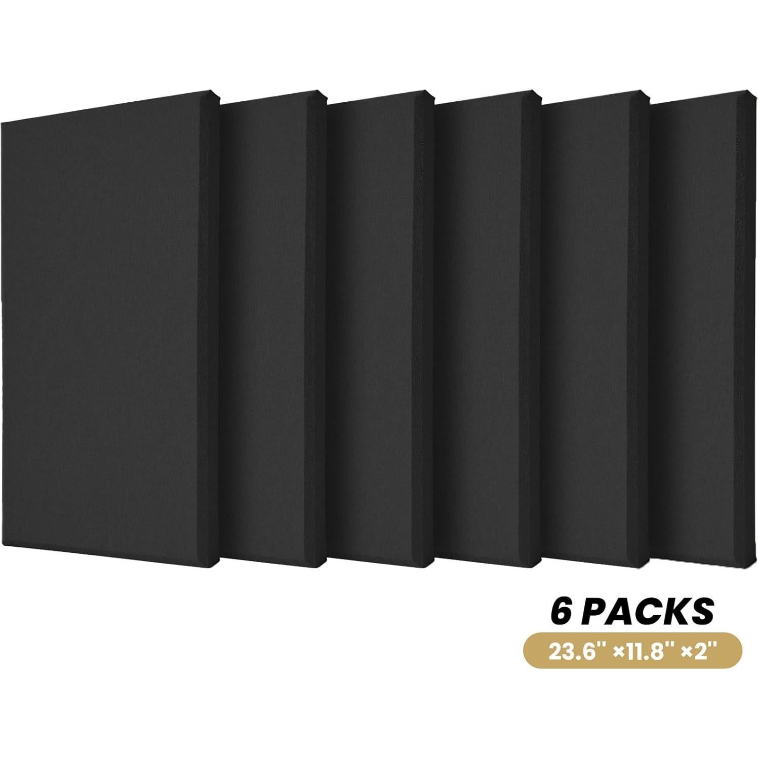 Paneles Acústicos 6 PCS 60x30 cm Aislamiento Sonoro Negro