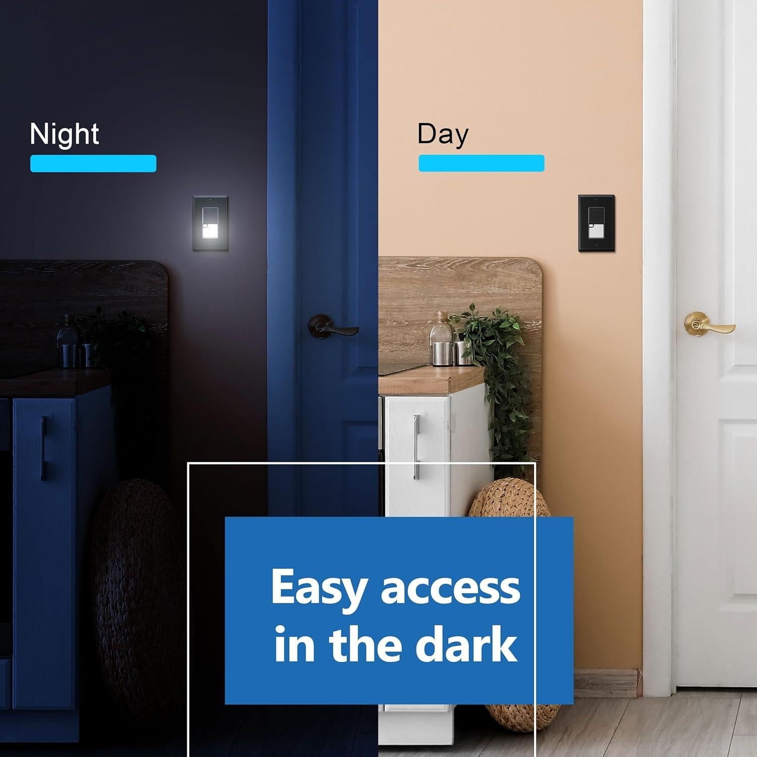 Interruptor de Luz LED LIDER con Sensor Automático Negro 2-Pack