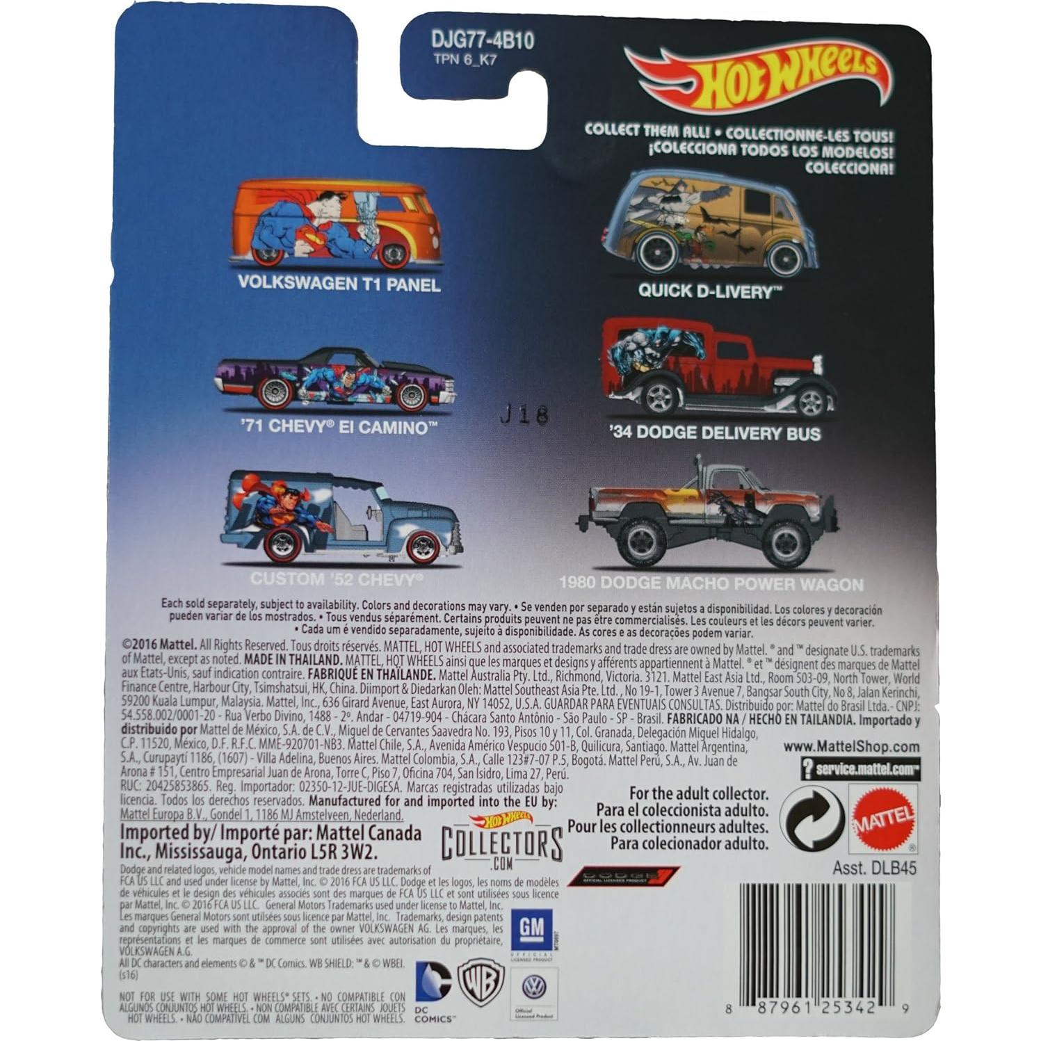 Hot Wheels Mattel Cultura Pop Batman y Superman Asort.