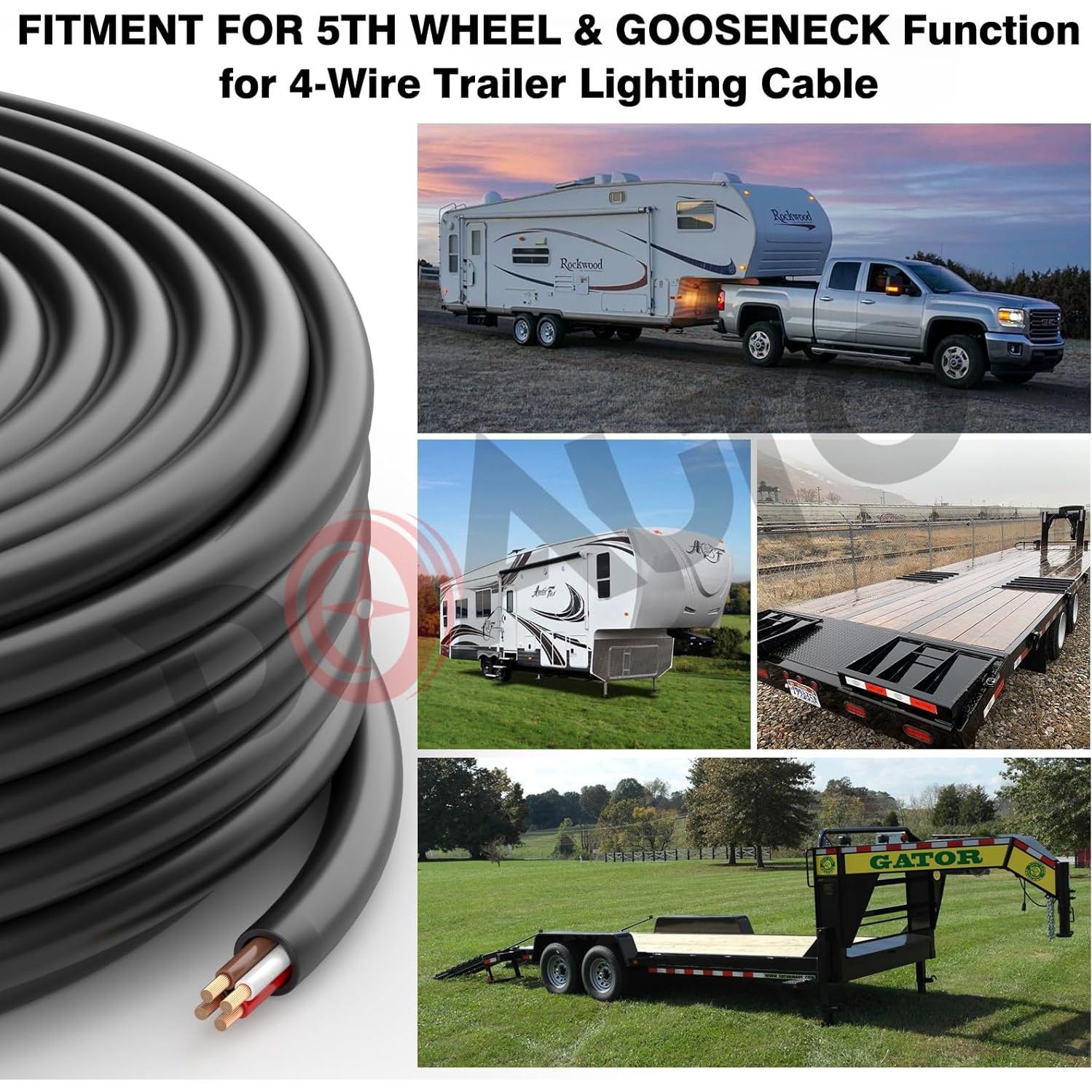 Cable de Luz para Remolque DOAUTO 14AWG 15.24m 4 Vías PVC