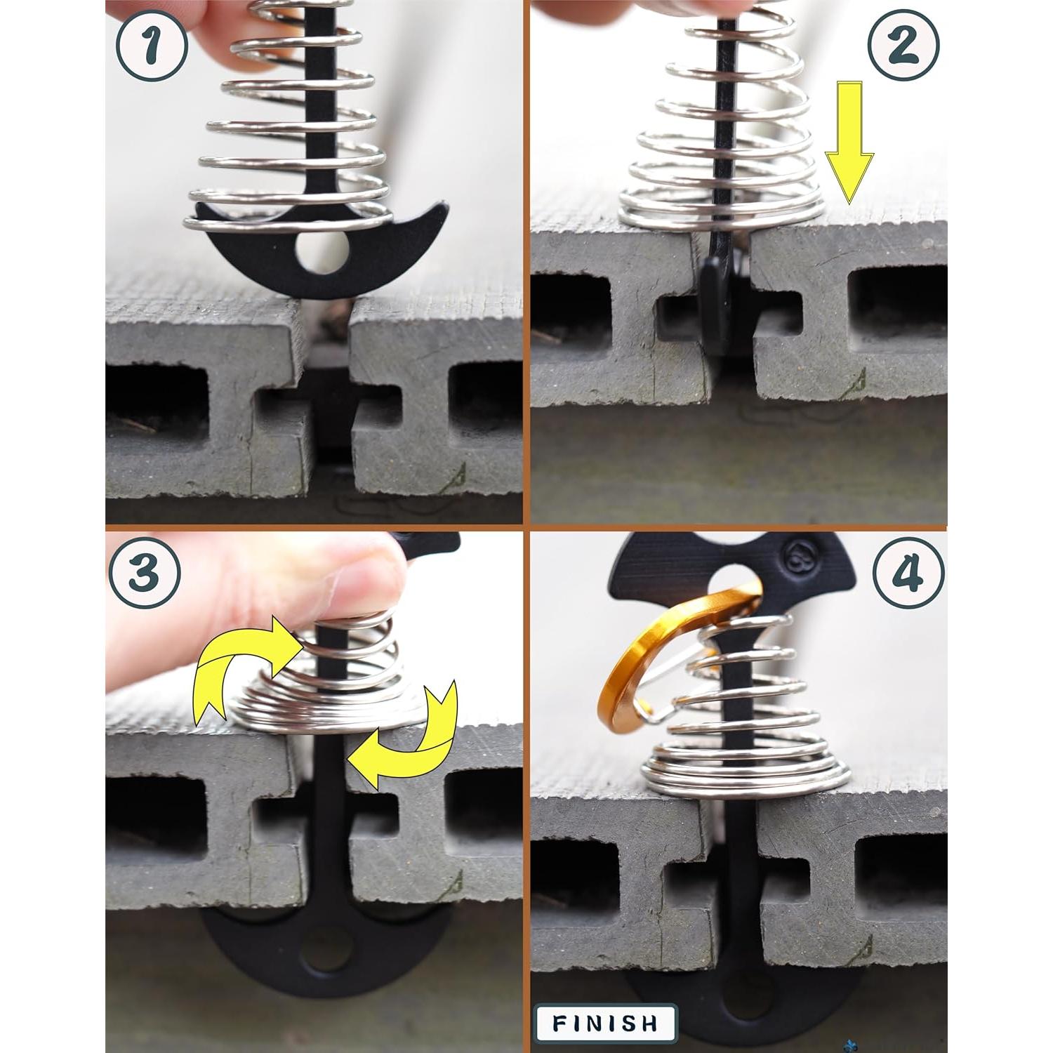 Anclajes de Cubierta NACETURE - 10 Clips de Estacas para Tienda