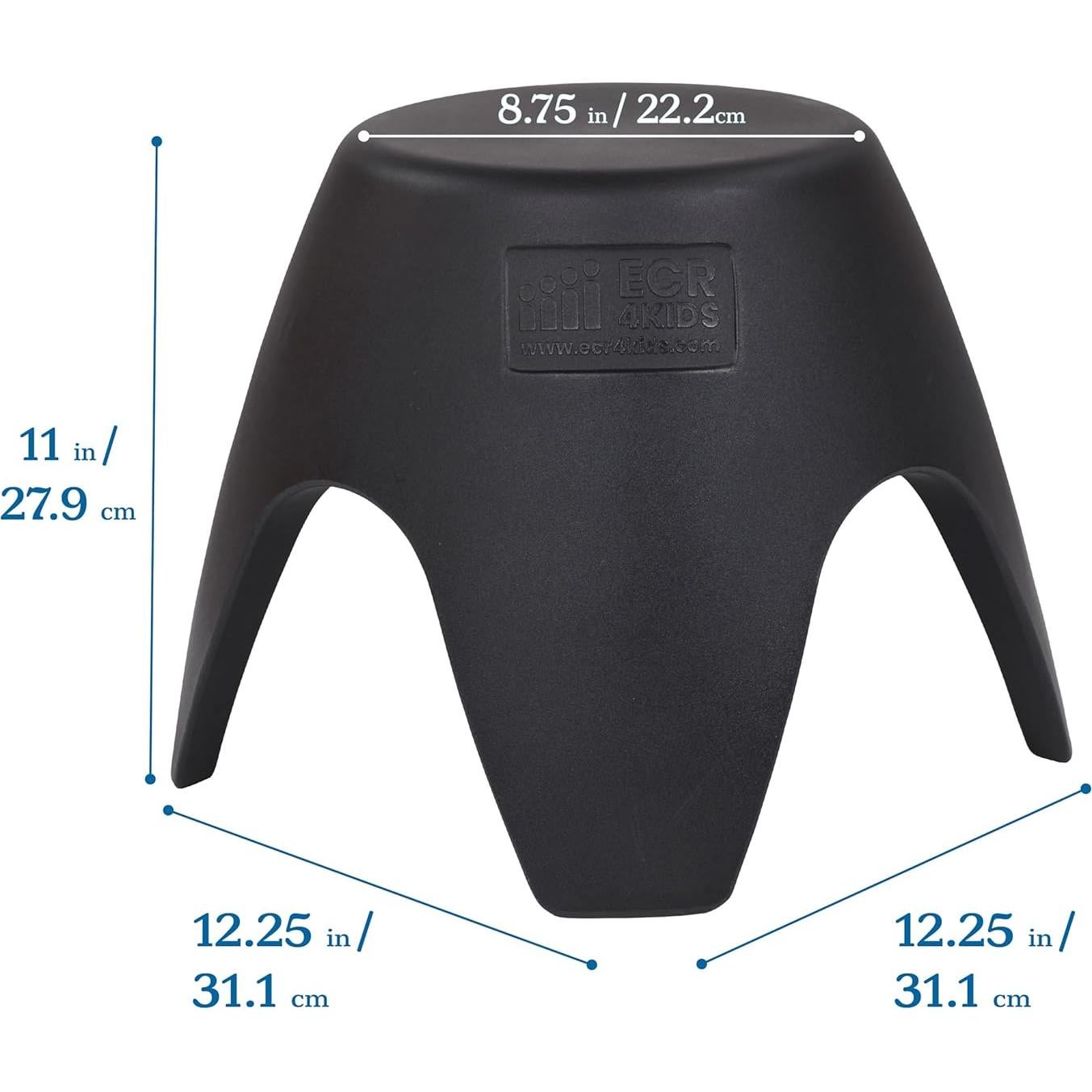 Conjunto de 4 Taburetes Ayana ECR4Kids, Asientos Flexibles, Negro