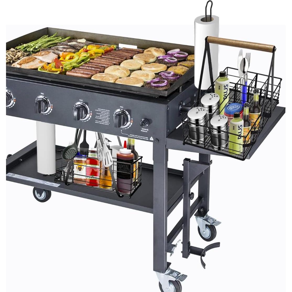 Caddy de Utensilios BBQ LELOCLE 10 Compartimentos Negro