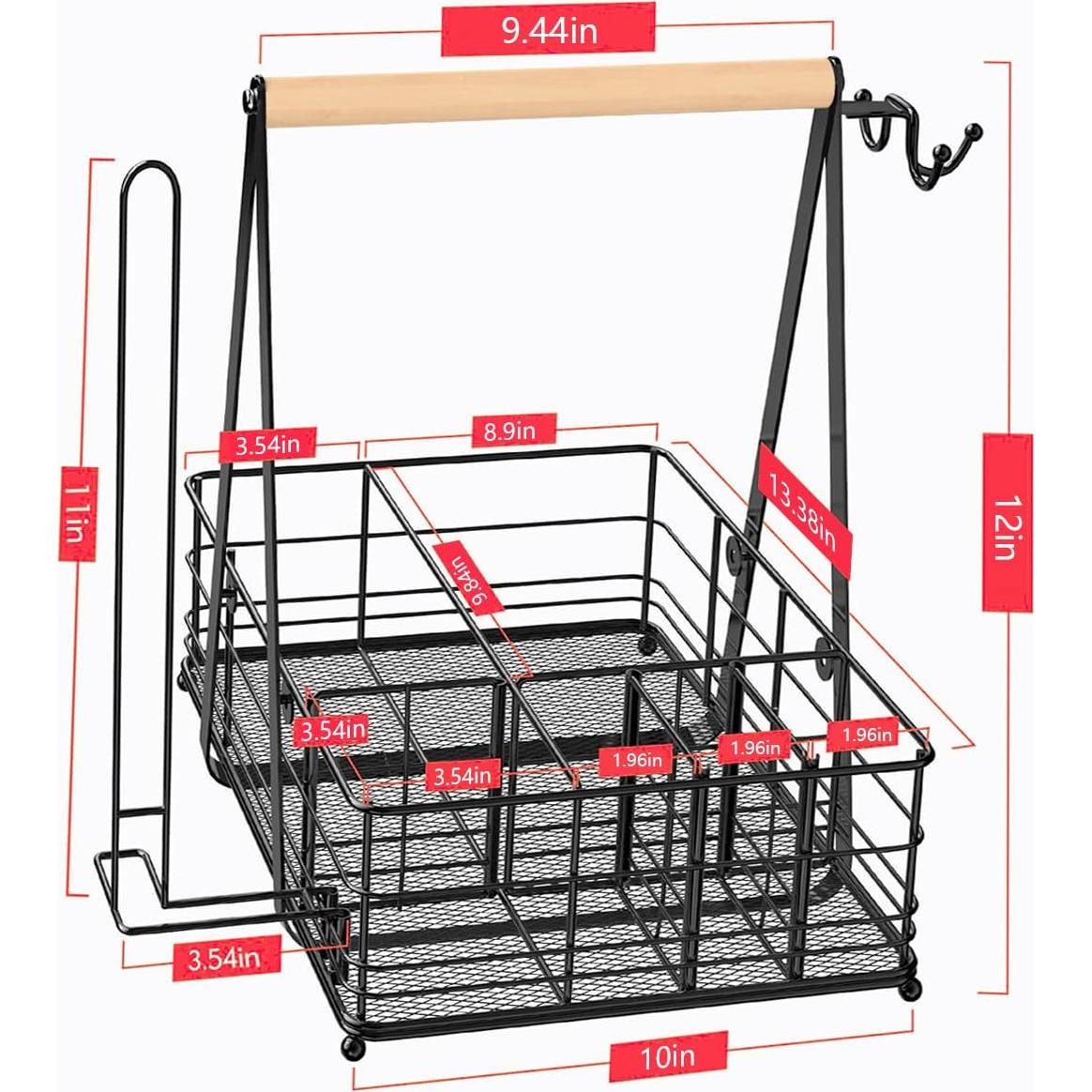 Caddy de Utensilios BBQ LELOCLE 10 Compartimentos Negro