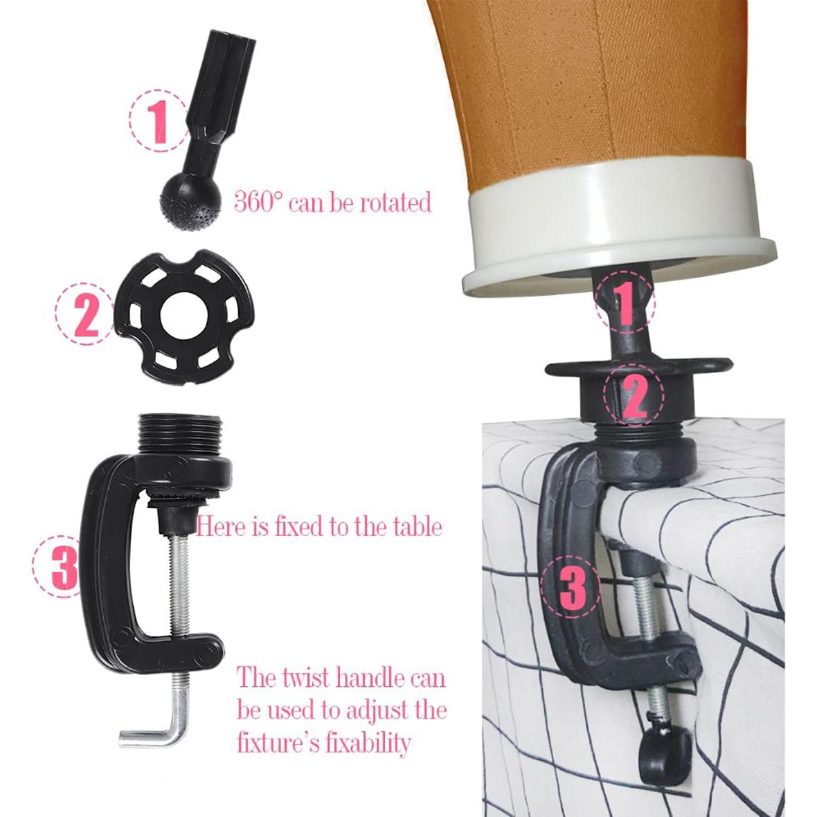 Cabeza de Peluca Leeven 21-24" Marrón con Soporte y T-Pins