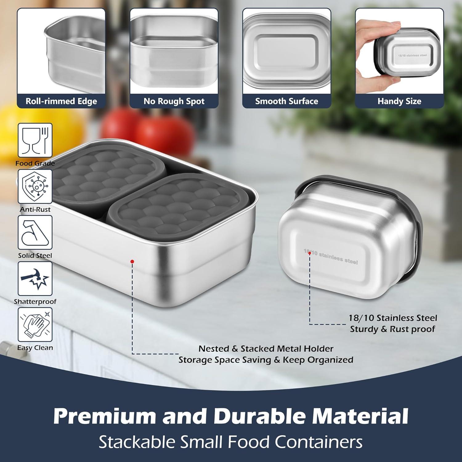 Contenedores de Almuerzo E-far Acero Inoxidable 3 Piezas 720ml