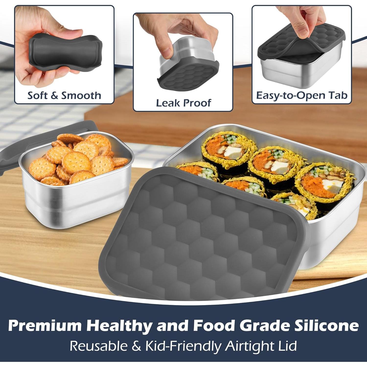 Contenedores de Almuerzo E-far Acero Inoxidable 3 Piezas 720ml