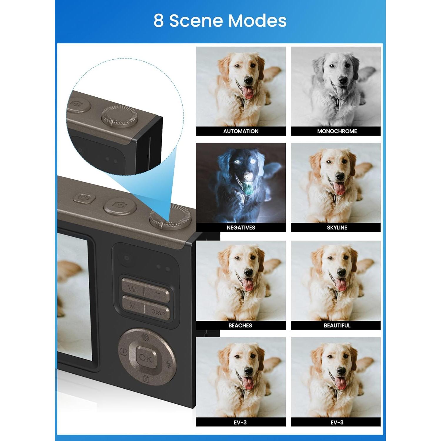 Cámara Digital Ocakuiter Z19 4K 68MP Compacta para Niños