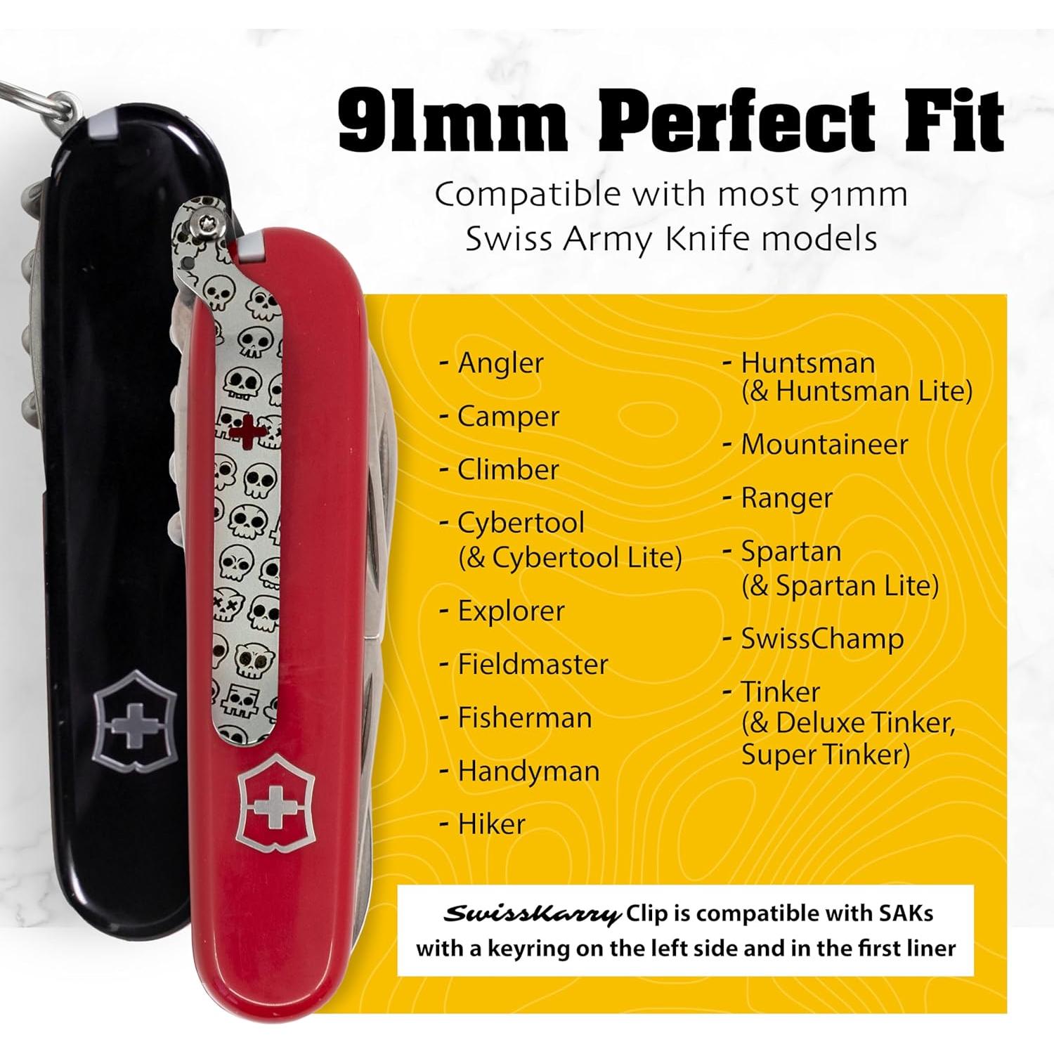 Clip de Cuchillo Suizo Donk! Cráneo 91mm Acero Inoxidable