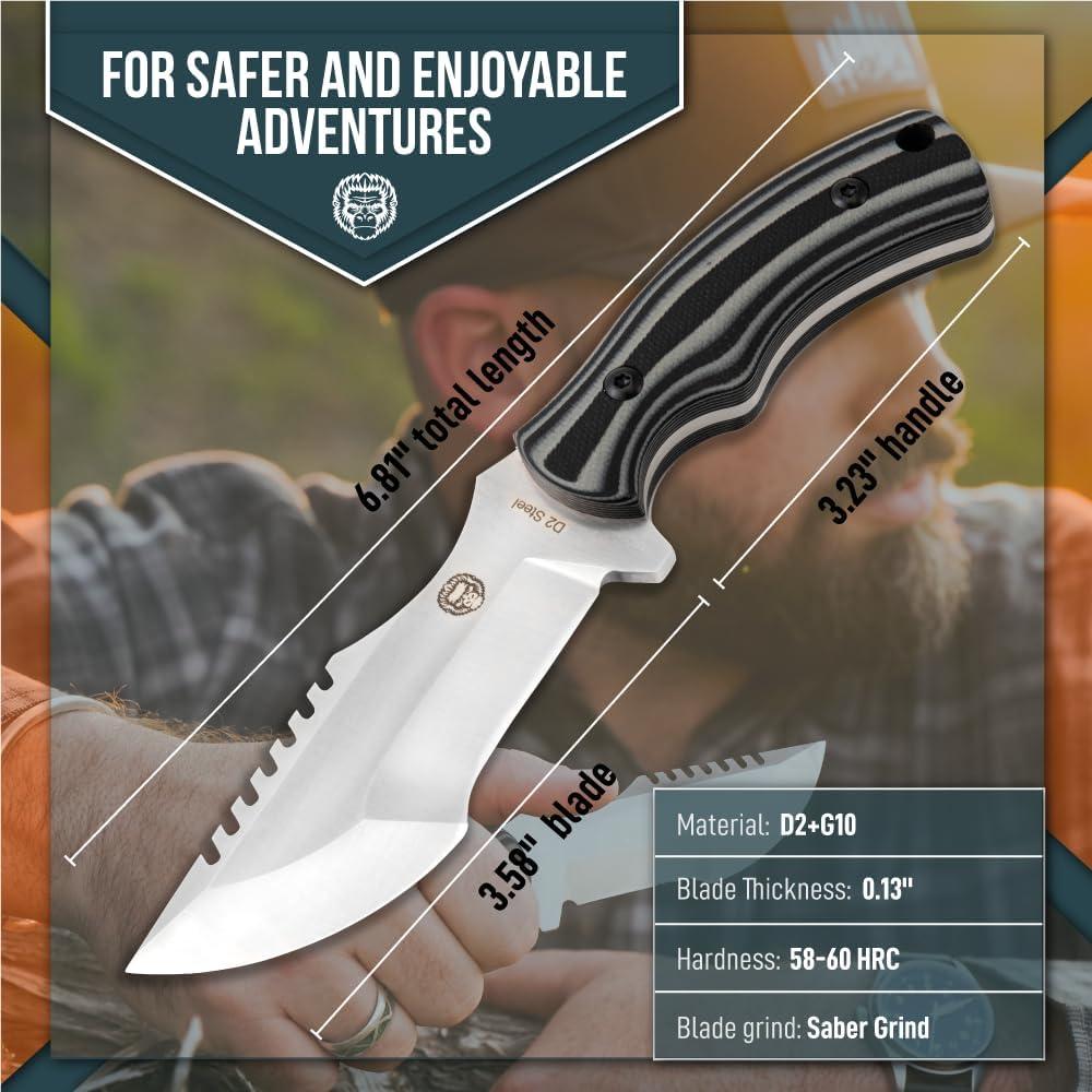 Cuchillo de Caza Holtzman's Gorilla Baby Silverback D2 17.27cm