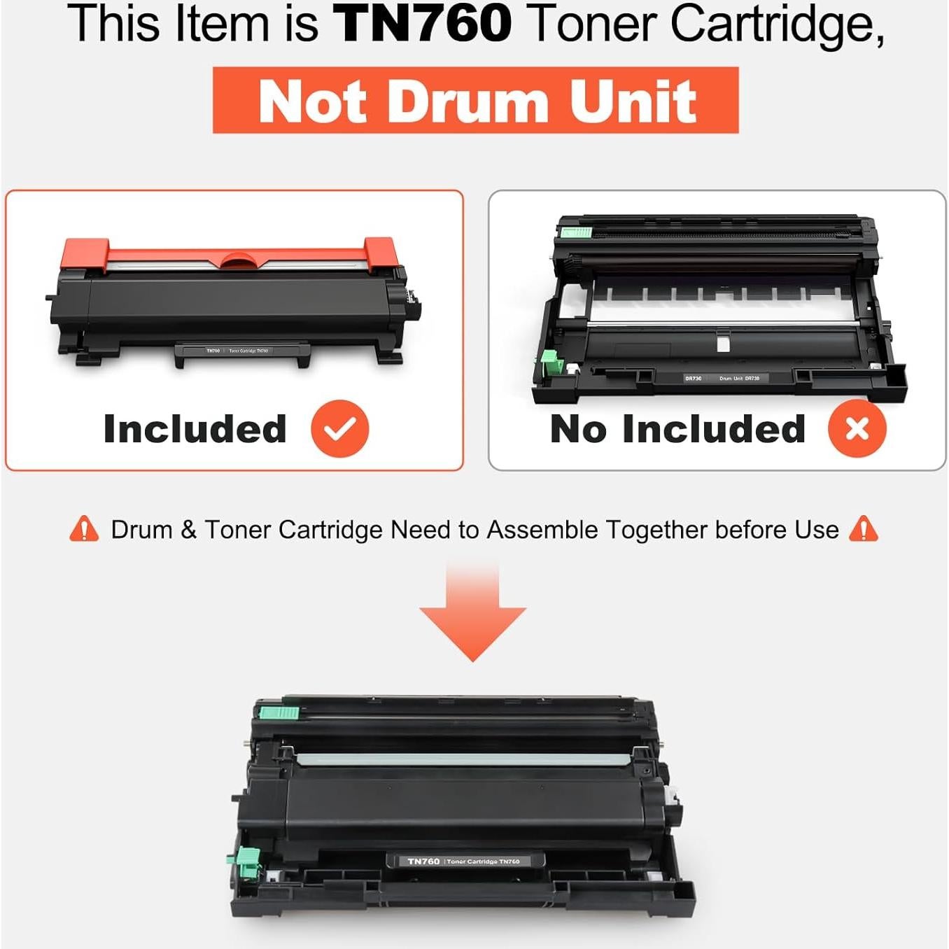 Tóner Compatible v4ink TN760 Negro para Brother - 4 Cartuchos