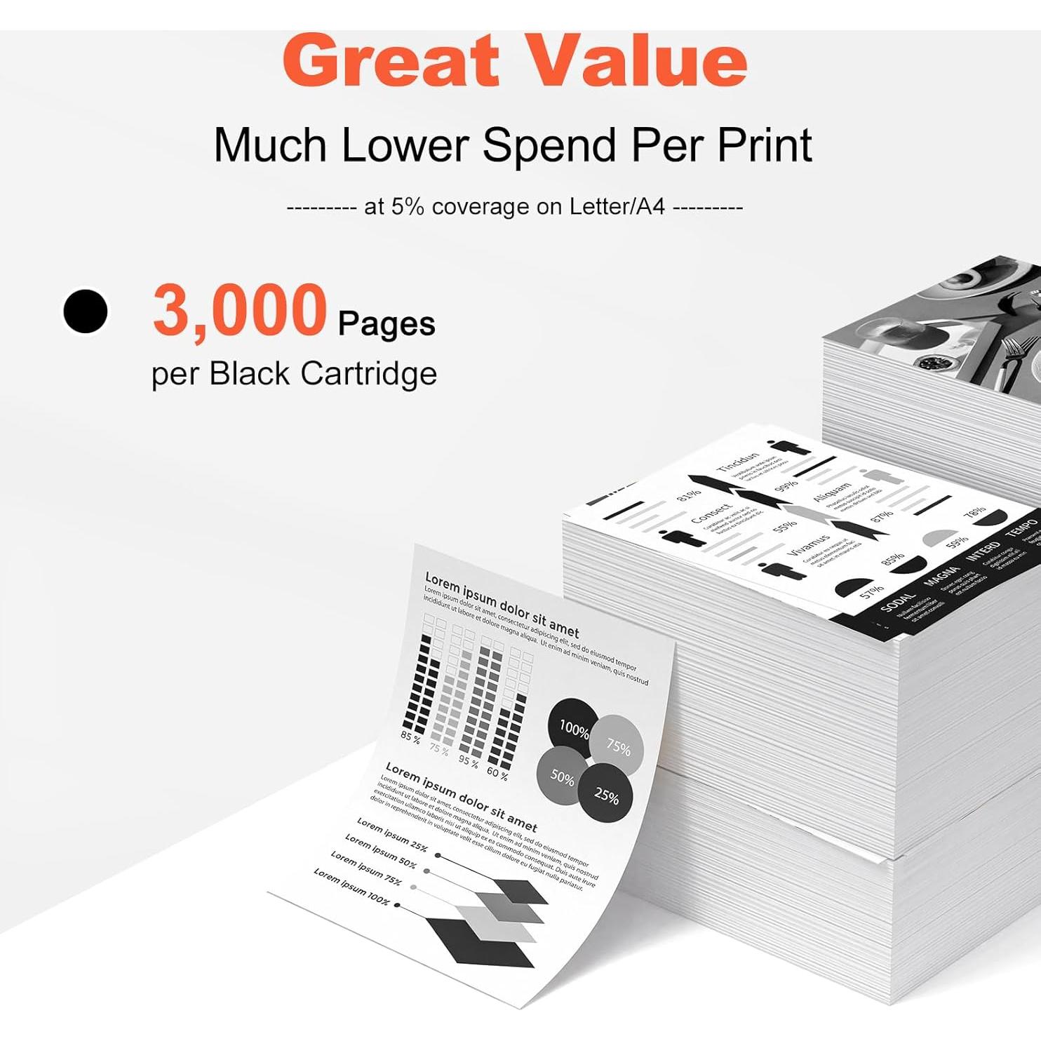 Tóner Compatible v4ink TN760 Negro para Brother - 4 Cartuchos