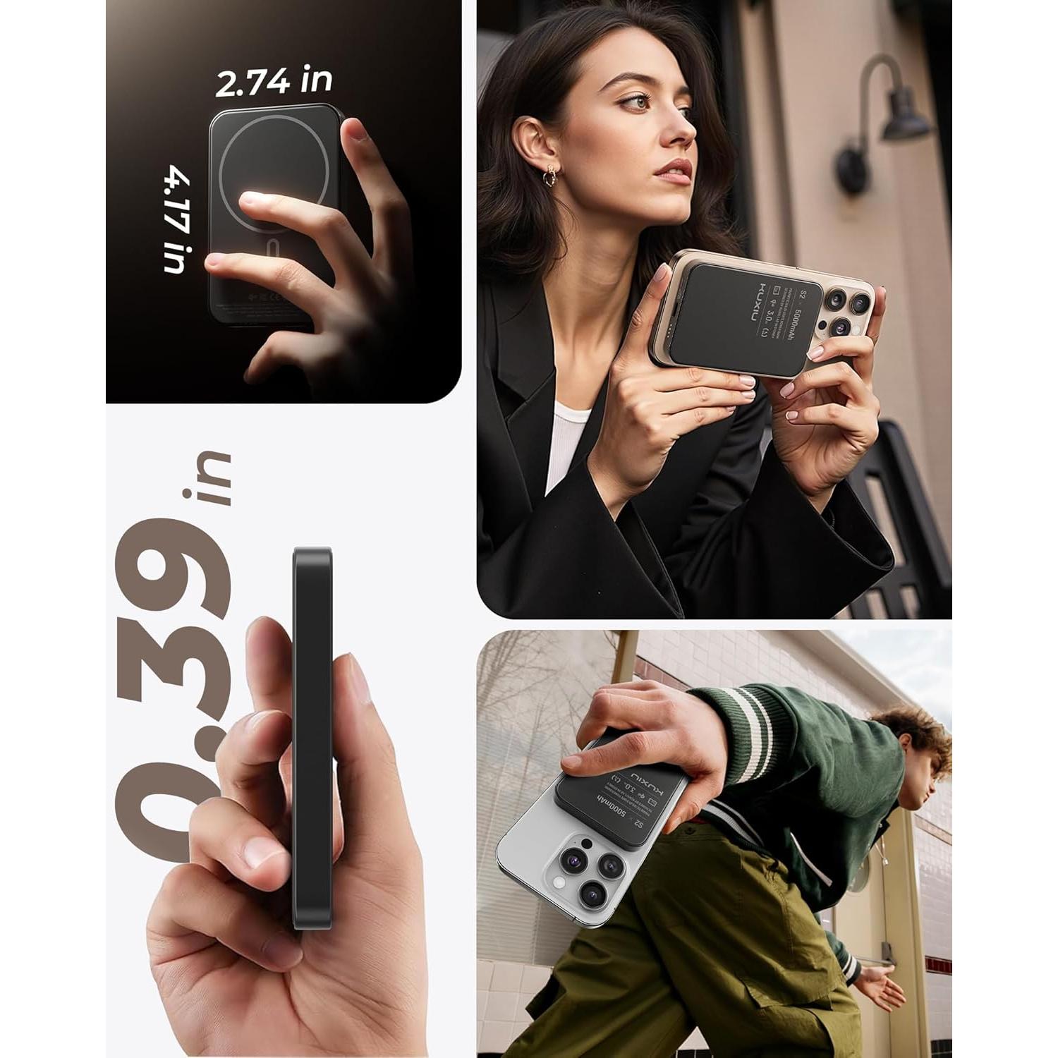 Cargador Portátil KUXIU S2 5000mAh Magnético Qi2 15W Negro