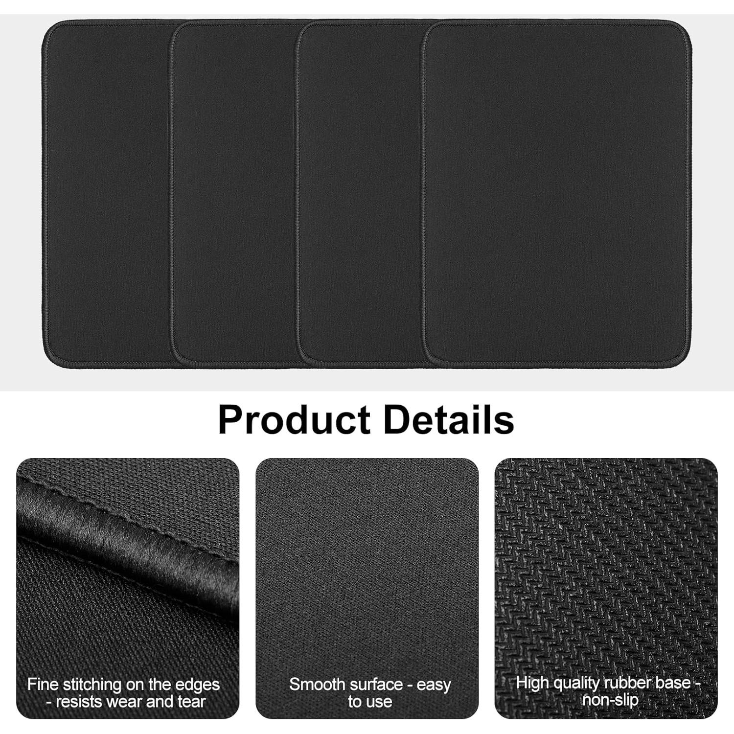 12 Alfombrillas de Ratón CACASO Negras Antideslizantes 25.9x20.8 cm