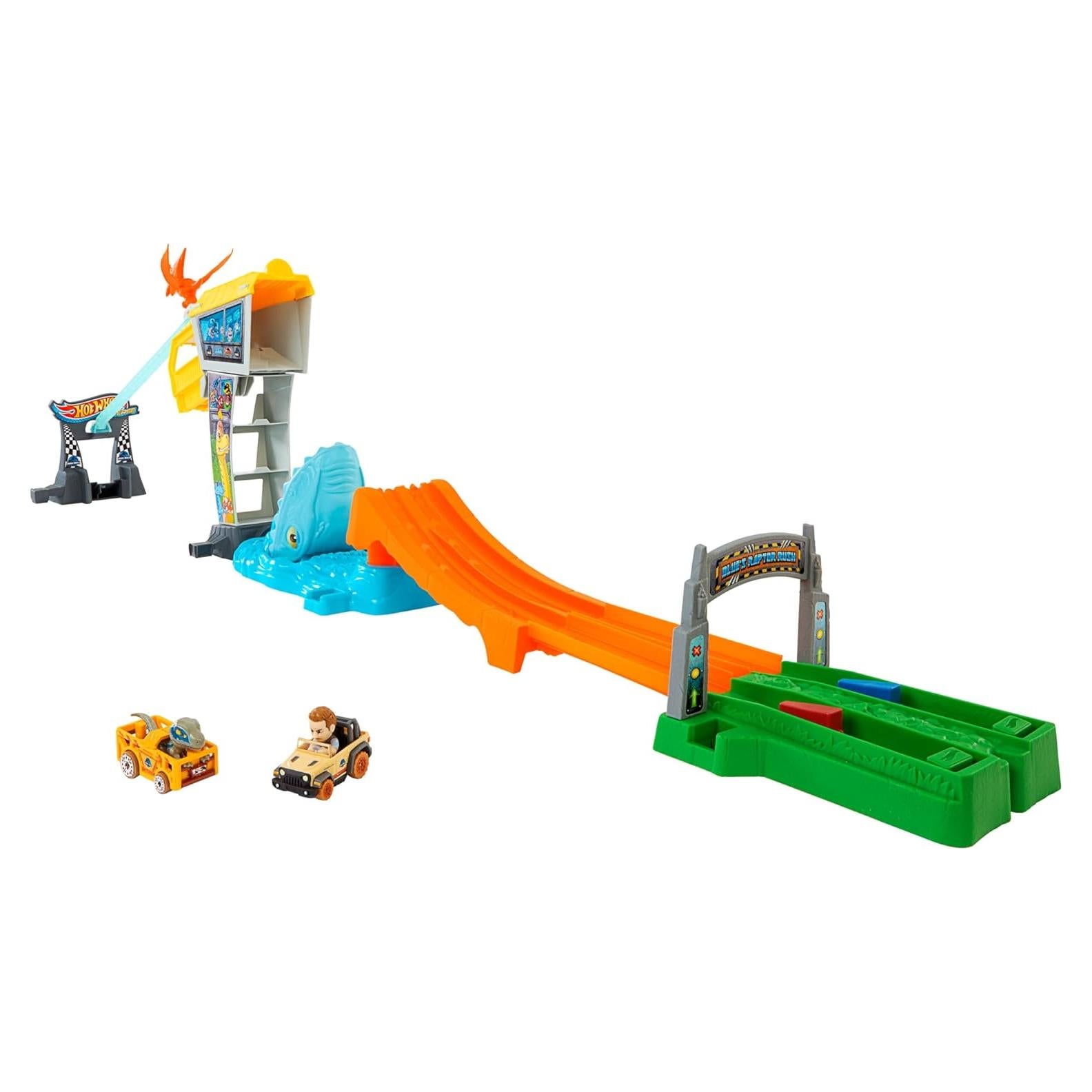 Juego de Pista Hot Wheels Raptor Rush Jurassic World con 2 Coches