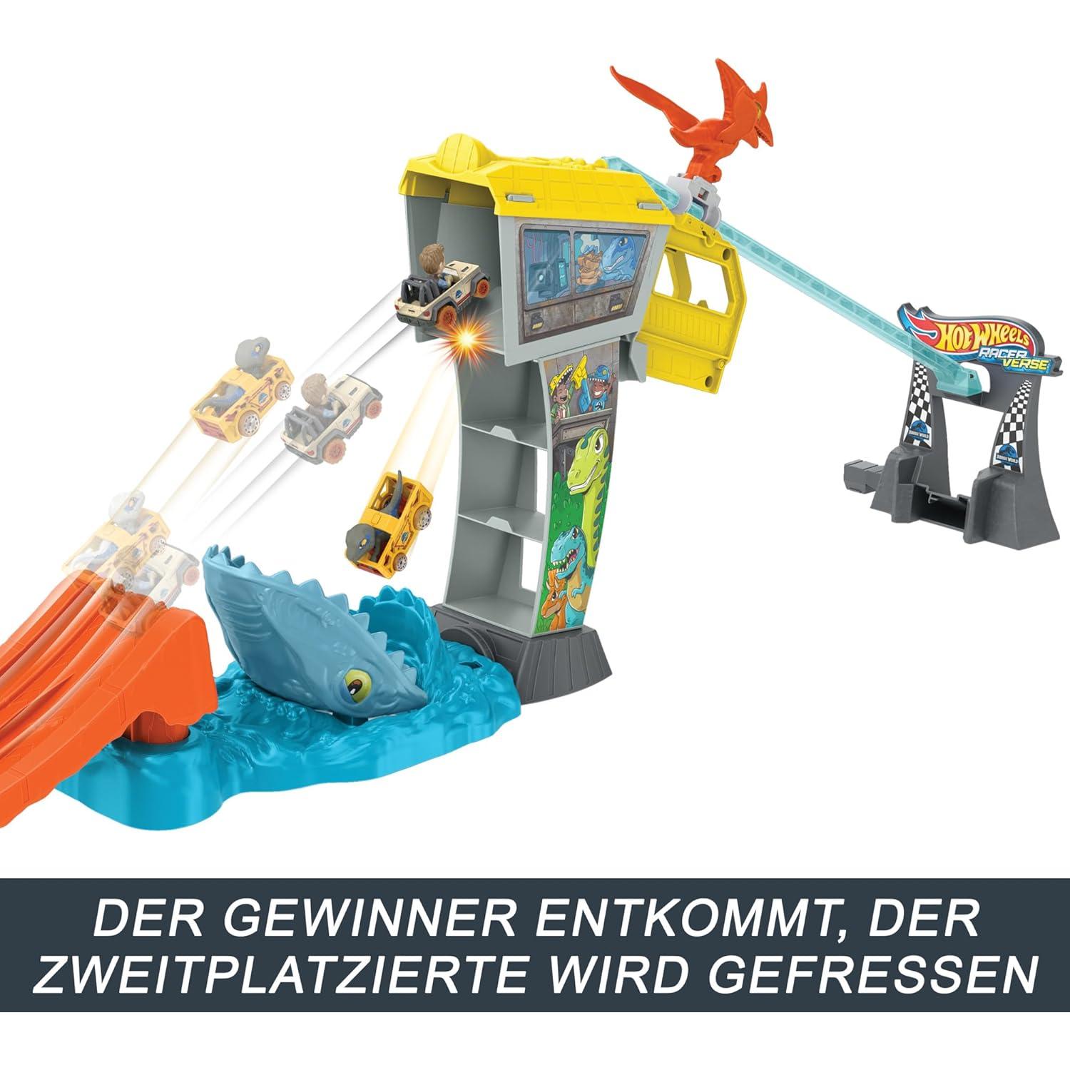 Juego de Pista Hot Wheels Raptor Rush Jurassic World con 2 Coches