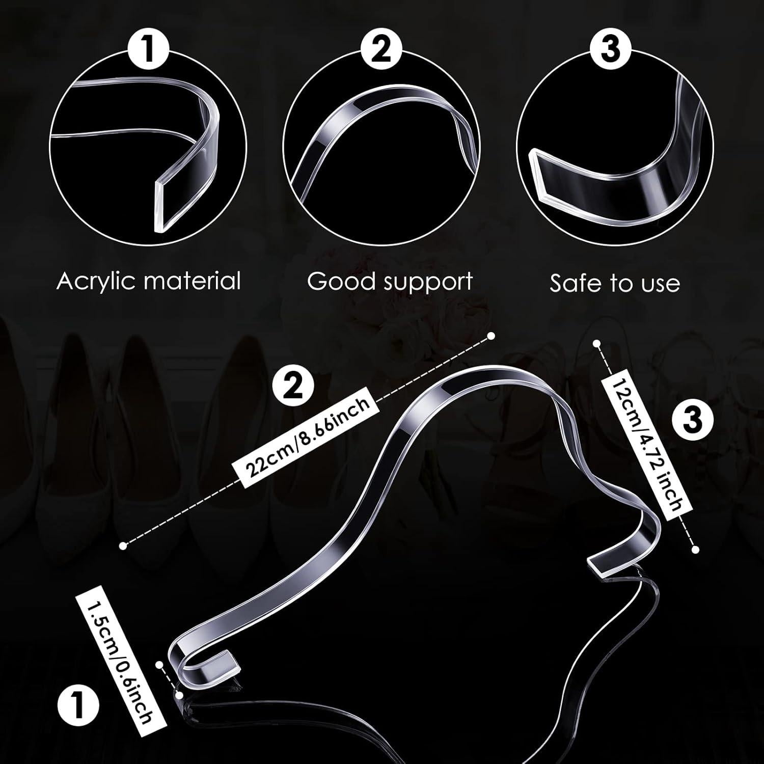 Soporte de Exhibición de Zapatos Acrílico Patelai 20 Pcs 22x12cm