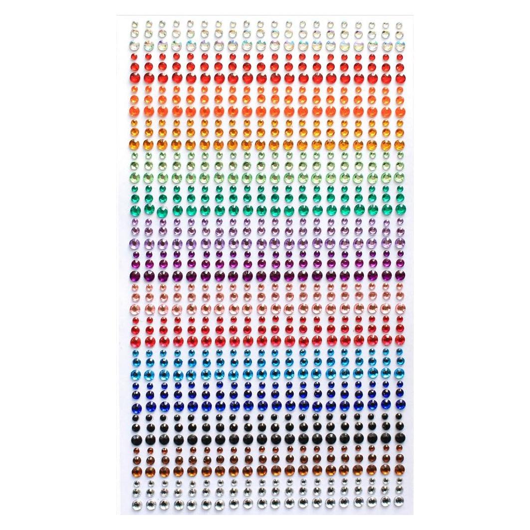 Calcomanías de Rhinestone Autoadhesivas CREATRILL 900 Piezas 15 Colores