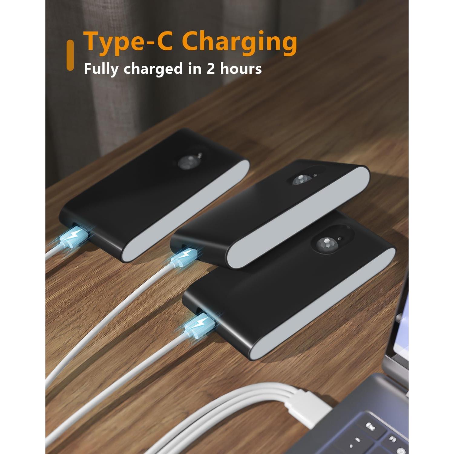 Luz Nocturna Recargable WILLED con Sensor de Movimiento - Paquete de 3