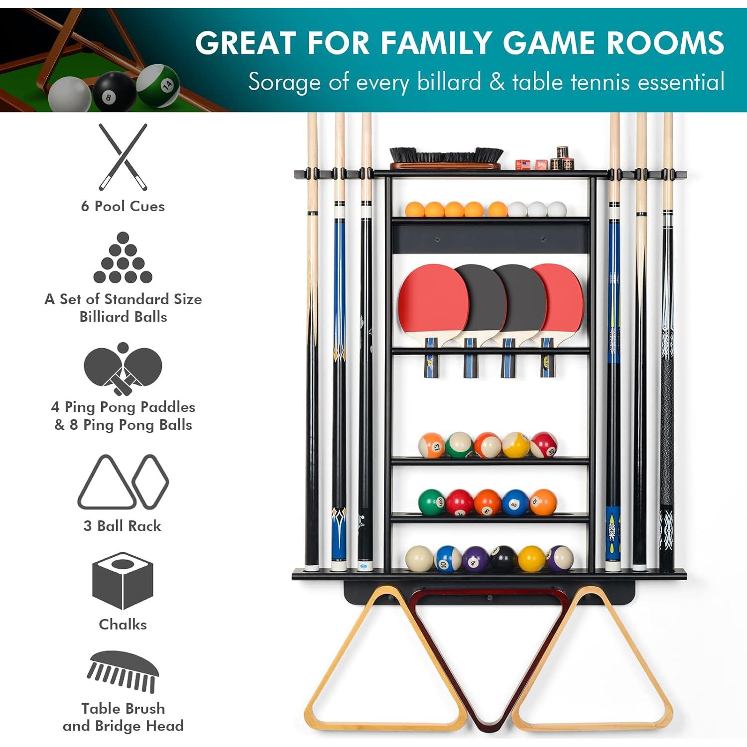 Soporte para Palos de Billar y Ping Pong XCSOURCE 2-en-1