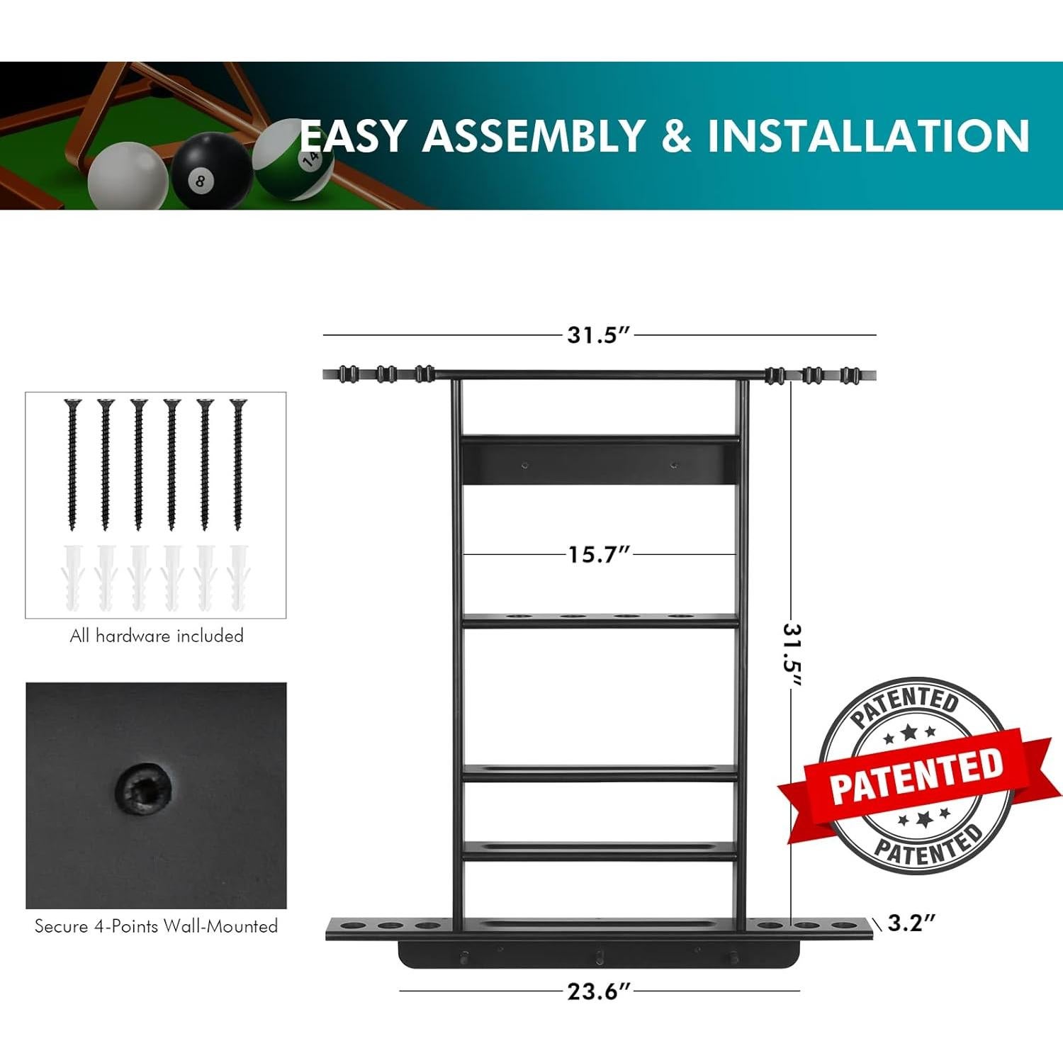Soporte para Palos de Billar y Ping Pong XCSOURCE 2-en-1