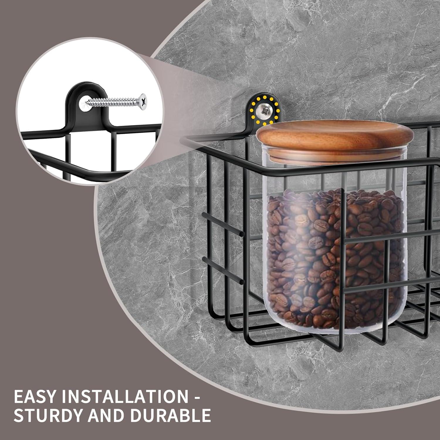 Estante de Especias Montado en la Pared GUUKAR 2 Paquetes Negro