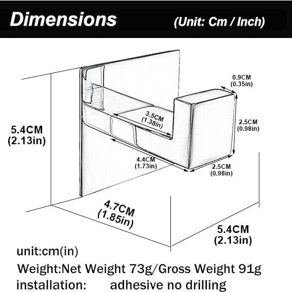 Gancho de abrigo Flybath Acero Inoxidable SUS 304 2 Piezas