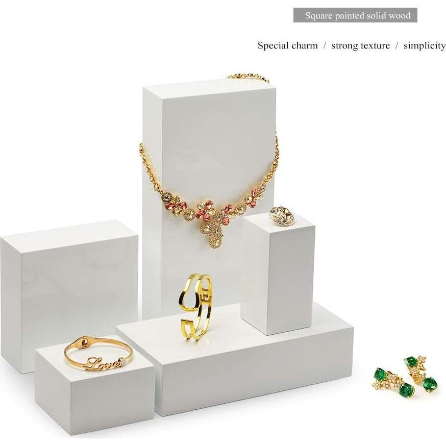 Soporte de exhibición de joyería Oirlv madera minimalista 5x10x5cm