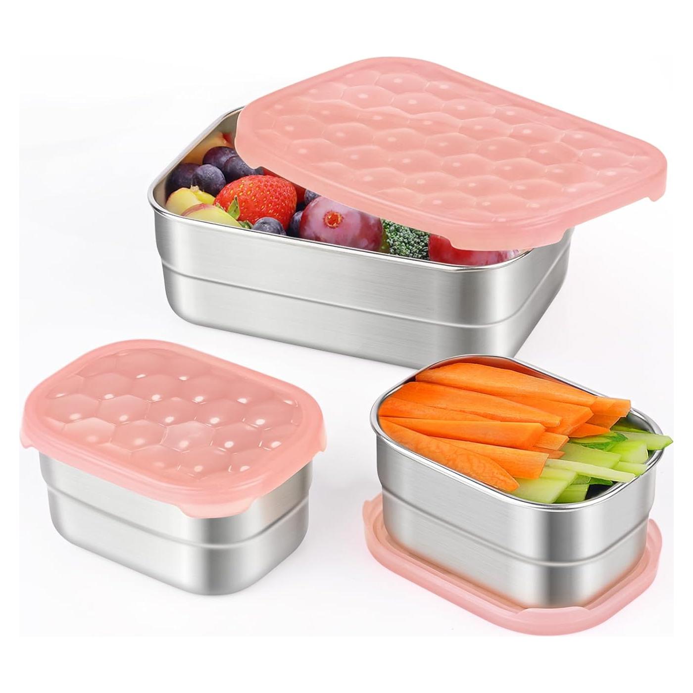 Contenedores de Almuerzo Tanjiae Acero Inoxidable 3 en 1 25oz