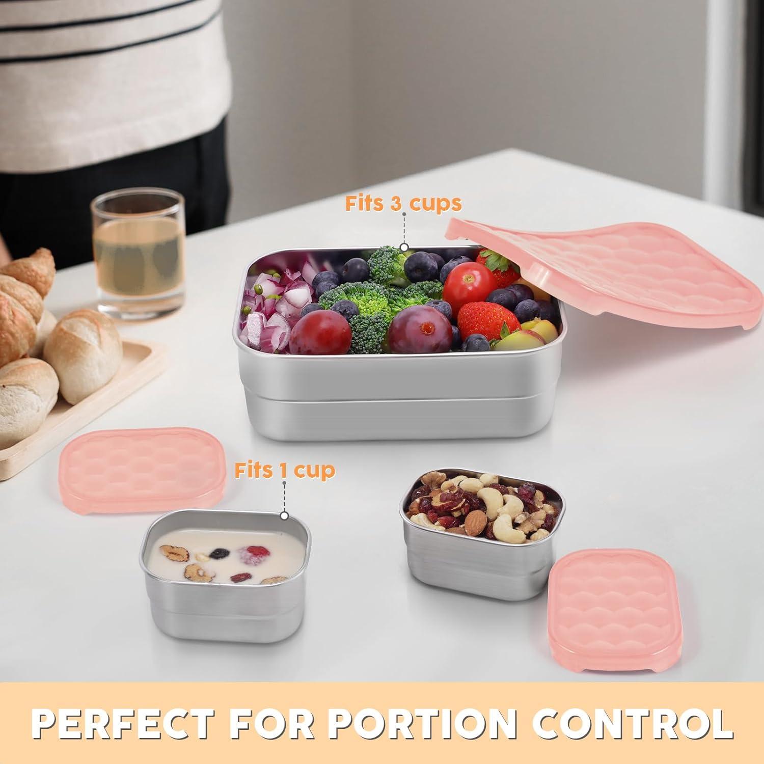 Contenedores de Almuerzo Tanjiae Acero Inoxidable 3 en 1 25oz