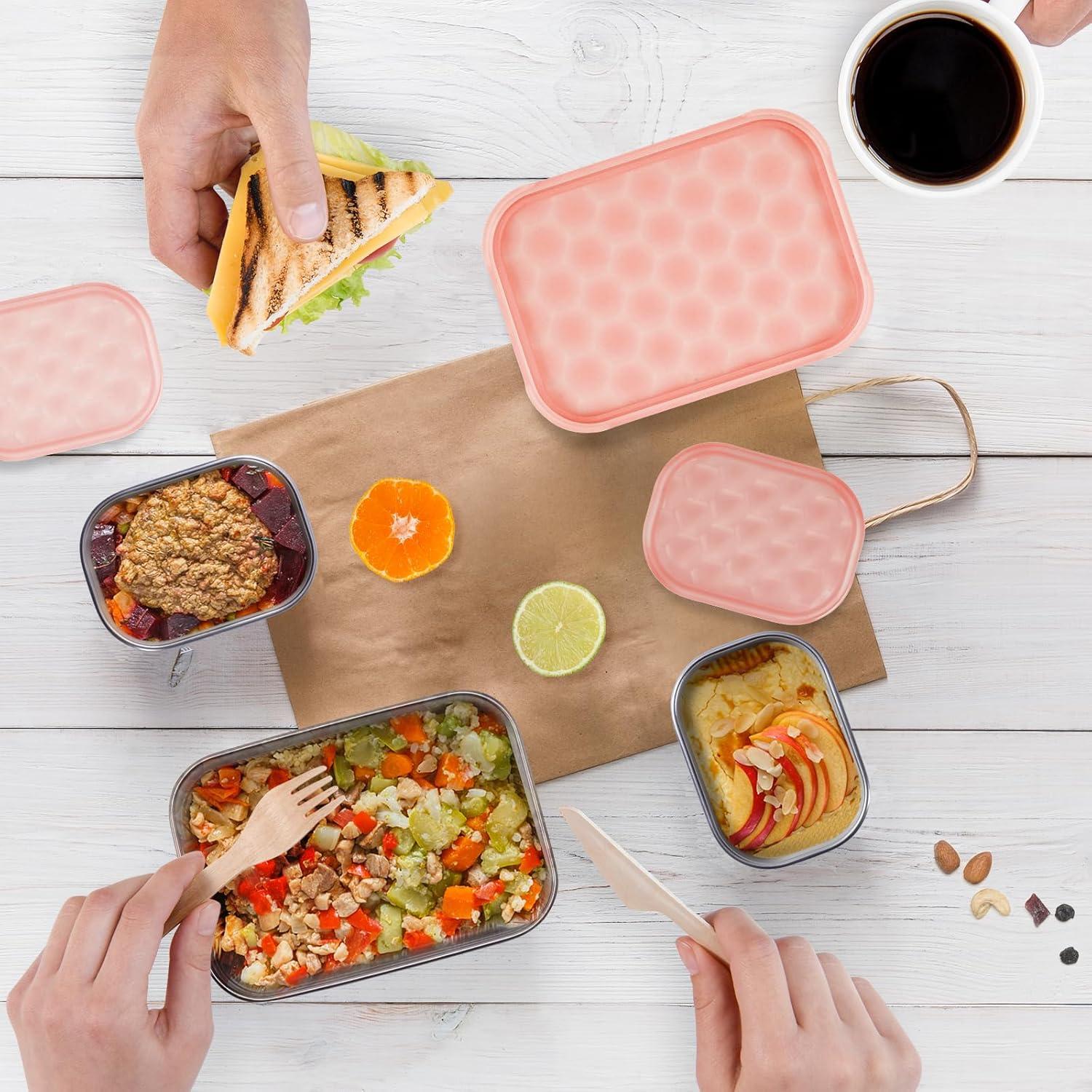 Contenedores de Almuerzo Tanjiae Acero Inoxidable 3 en 1 25oz