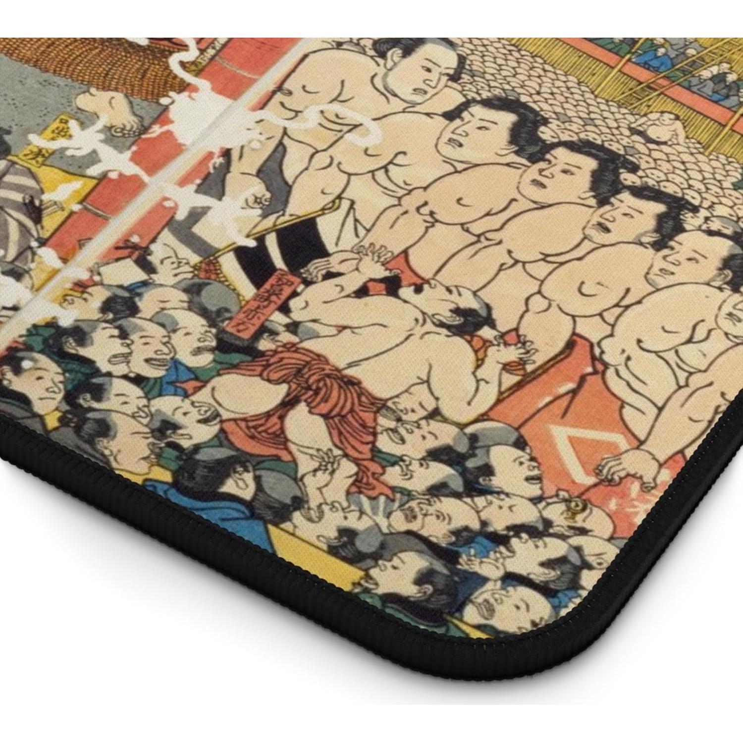 Tapete de Ratón Utagawa Yoshiiku Sumo 30.48x45.72 cm