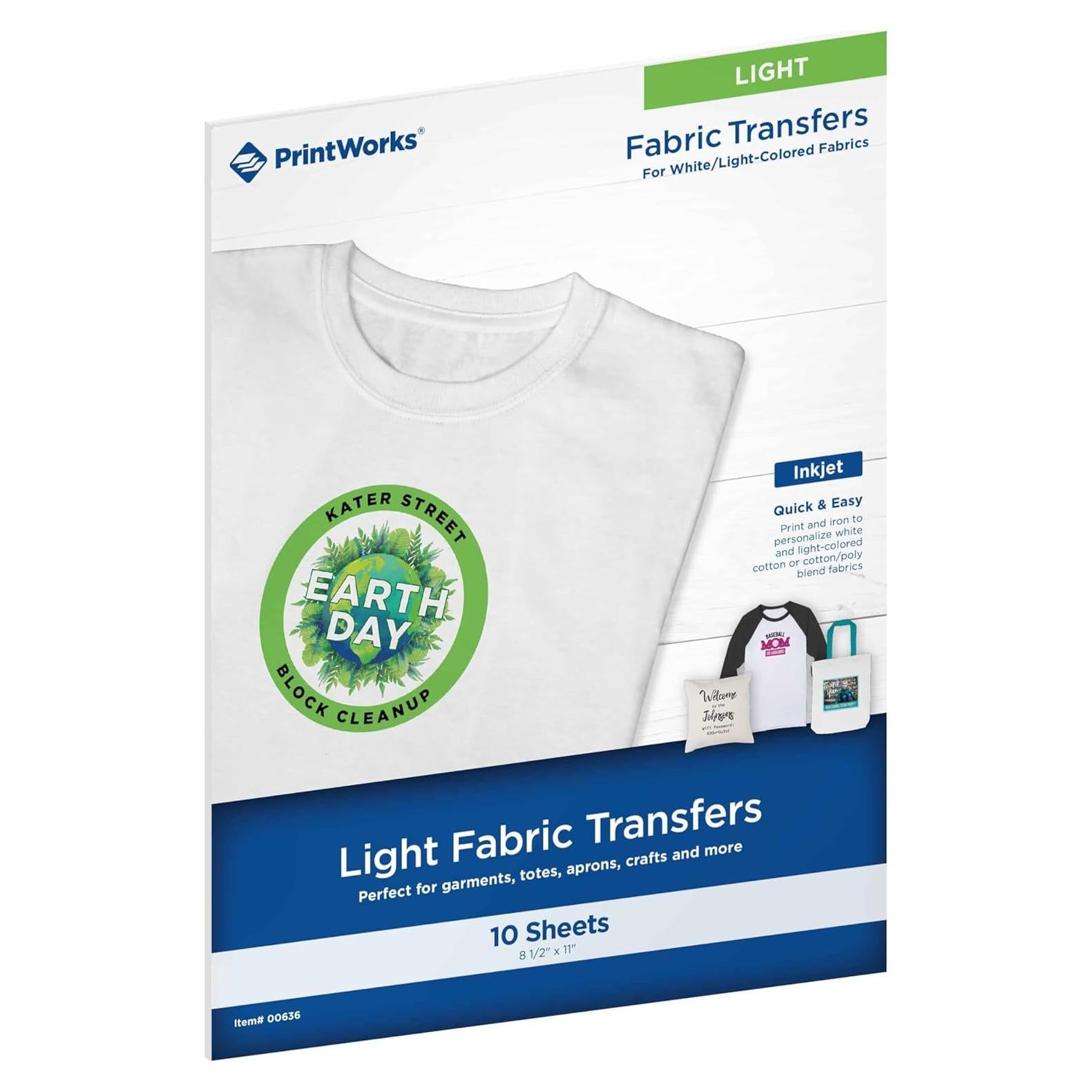 Papel de Transferencia Térmica PrintWorks 10 Hojas 21.6x27.9cm