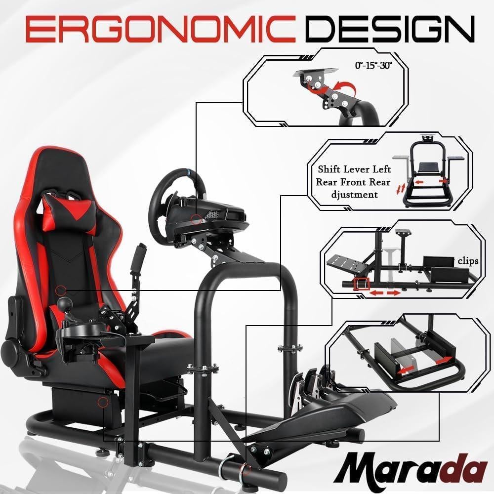 Cockpit de Simulador de Carreras Marada con Asiento Ajustable