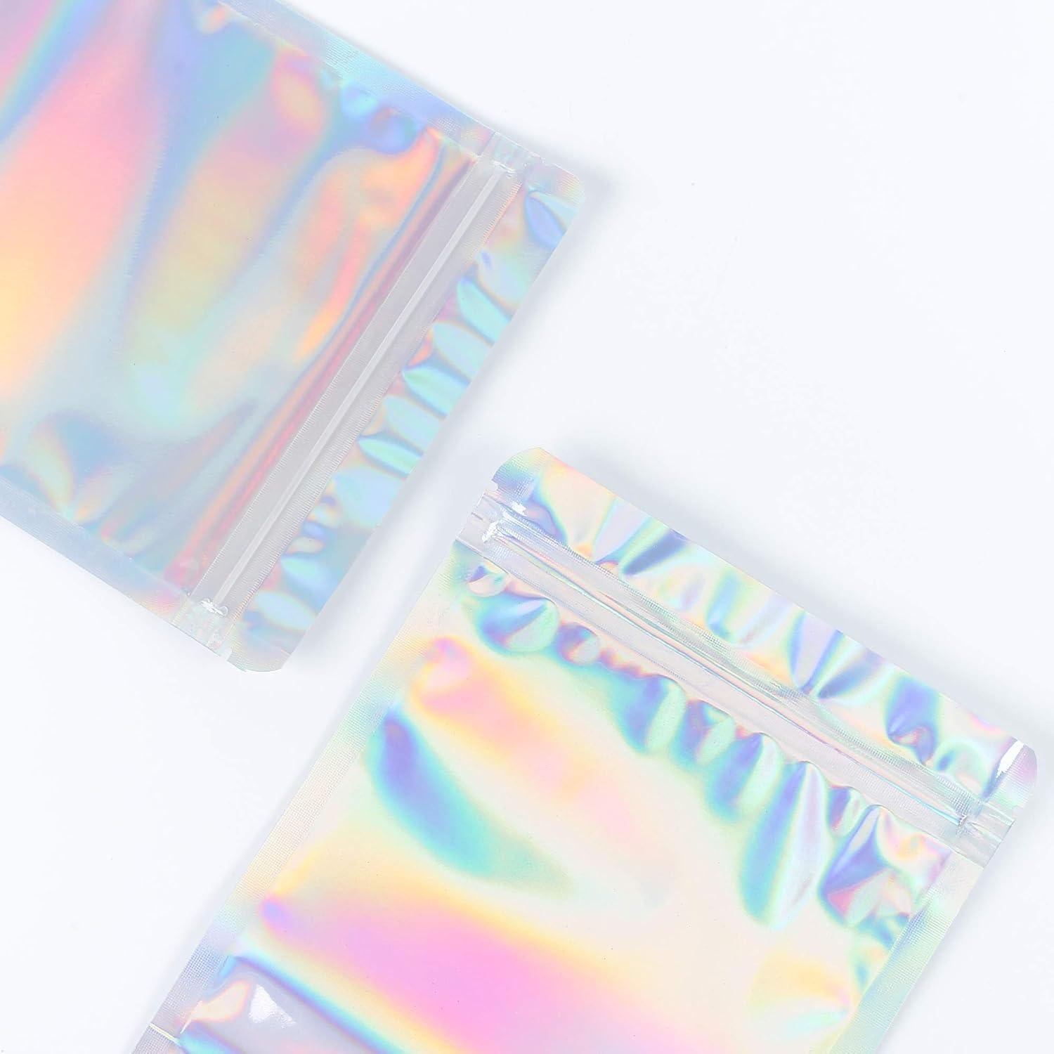 Paquete de 100 Bolsas Holográficas QQ Studio 8.5x13cm