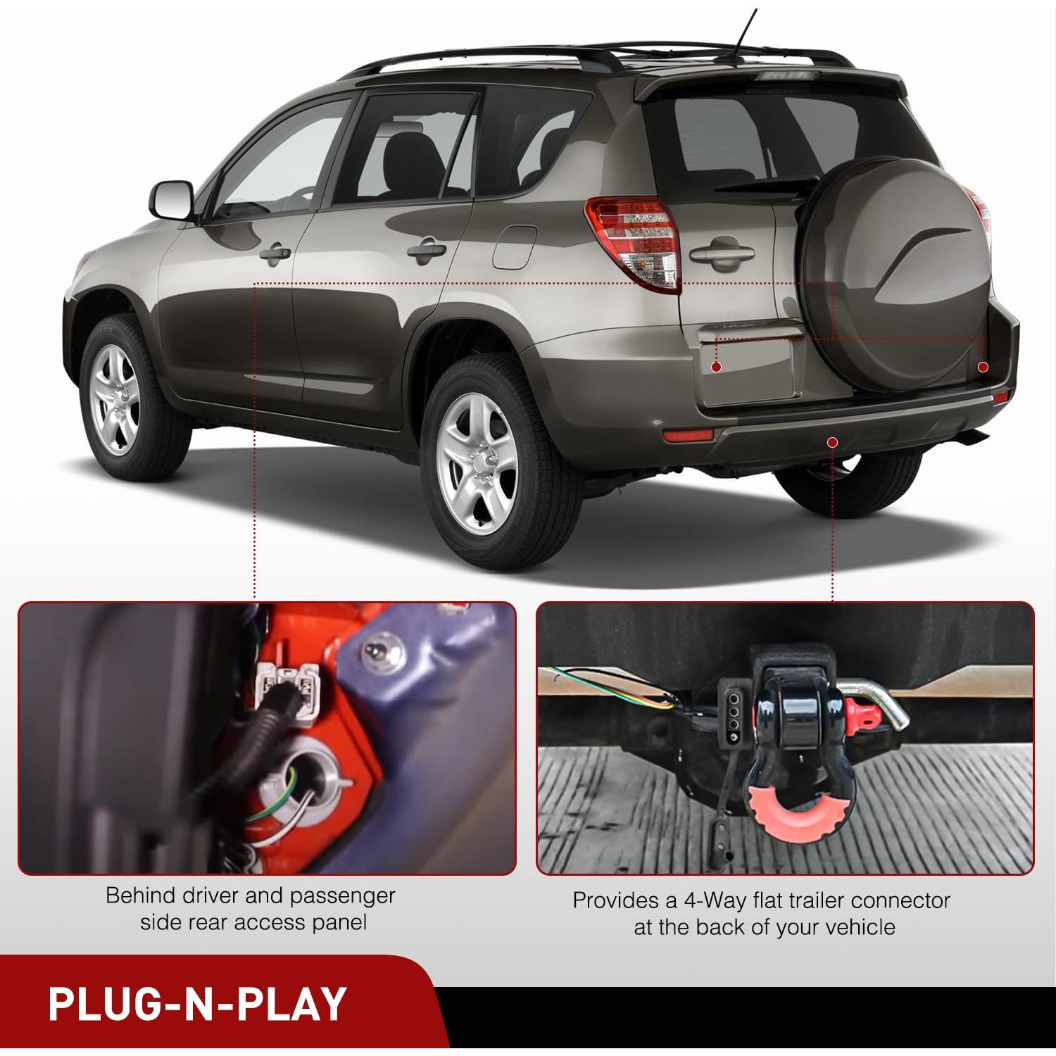 Kit de Arnés de Cableado para Remolque Nilight 4 Pines Toyota RAV4 2006-2012