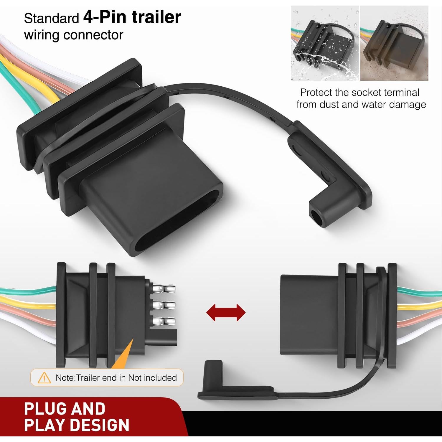 Kit de Arnés de Cableado para Remolque Nilight 4 Pines Toyota RAV4 2006-2012