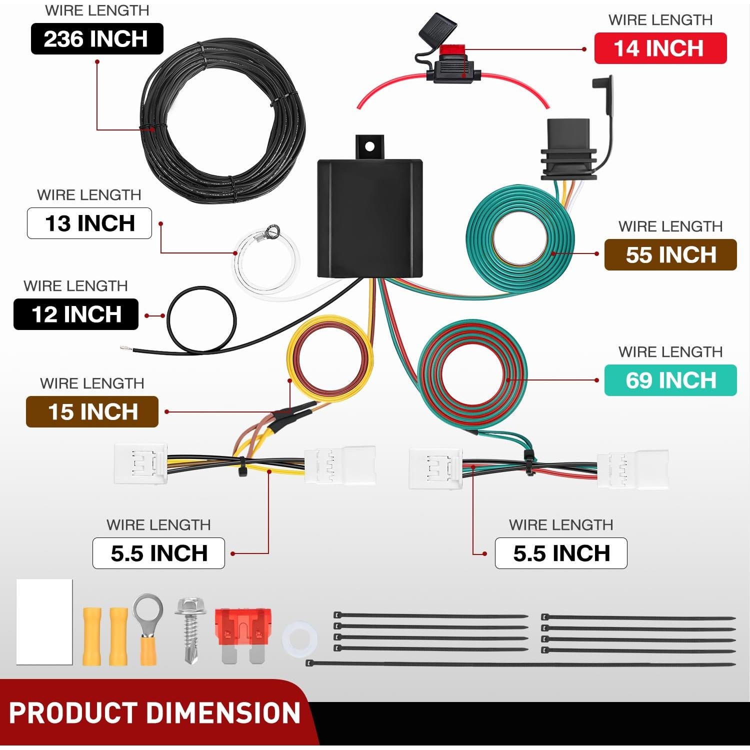 Kit de Arnés de Cableado para Remolque Nilight 4 Pines Toyota RAV4 2006-2012
