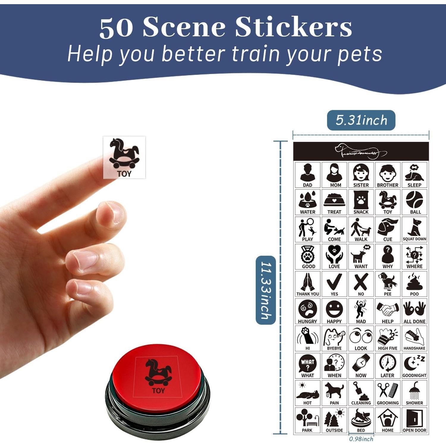 Pegatinas de Entrenamiento para Mascotas BOSKEY - 50 Acciones