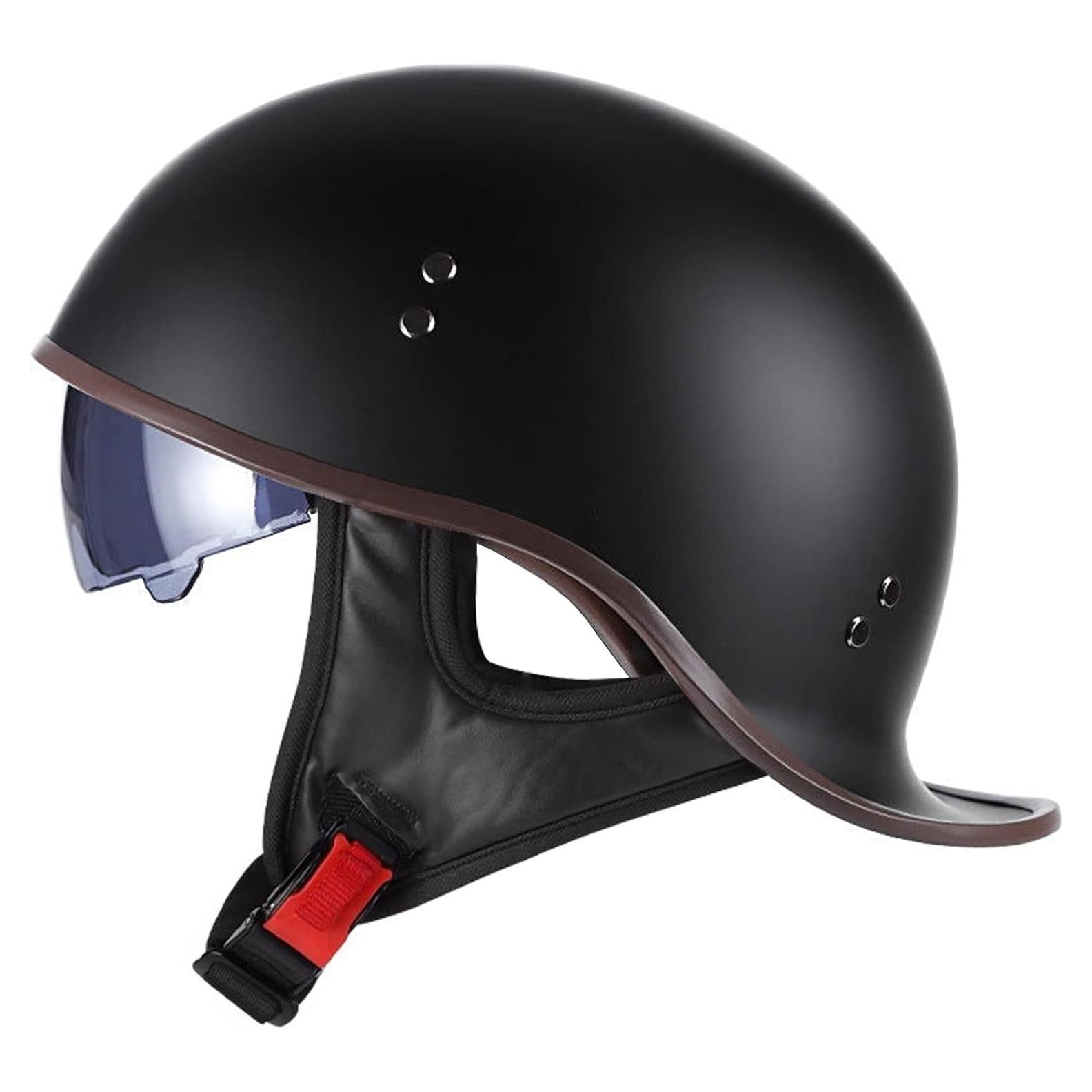 Casco Retro FVCNGP Modelo 285928 Negro Brillante Mediano