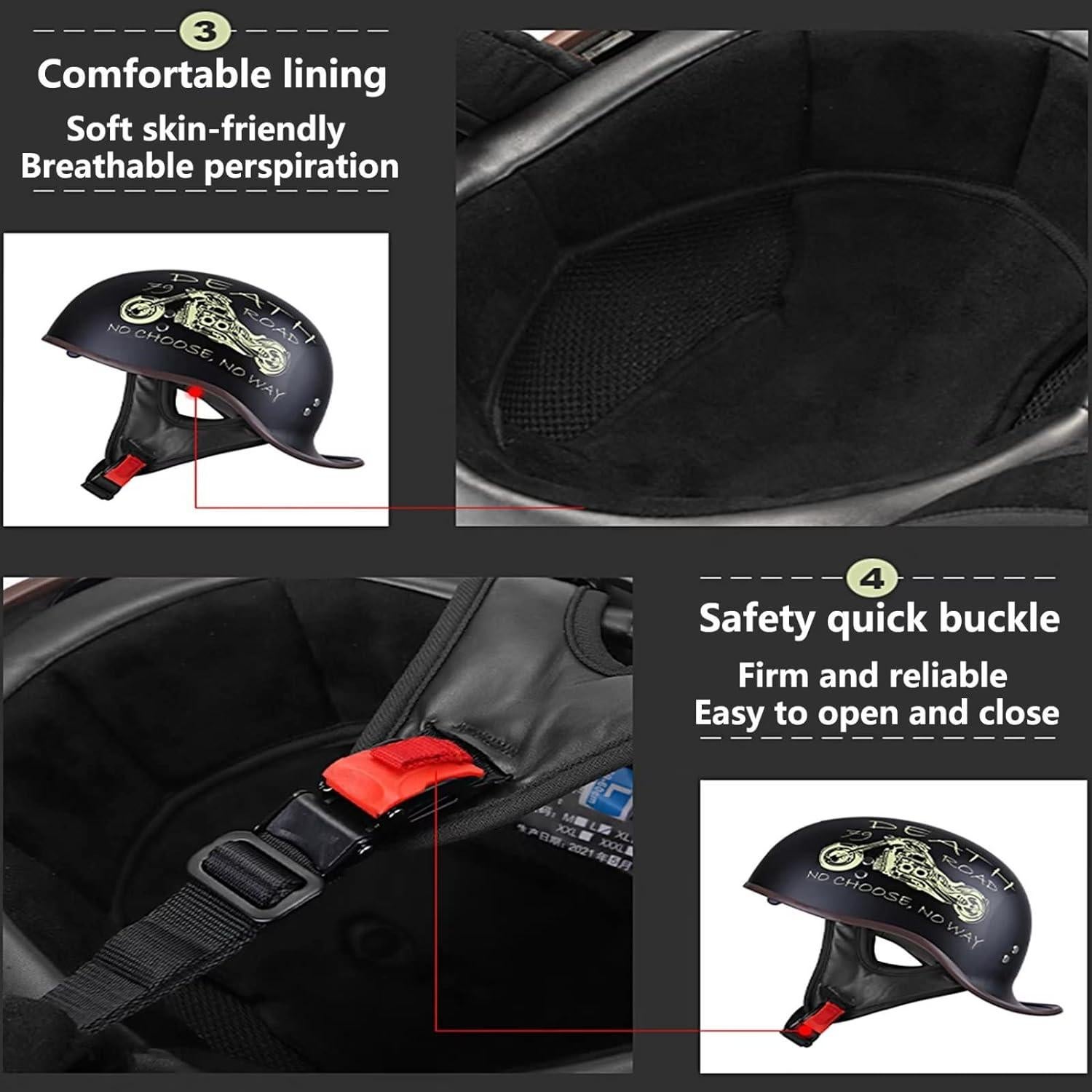 Casco Retro FVCNGP Modelo 285928 Negro Brillante Mediano