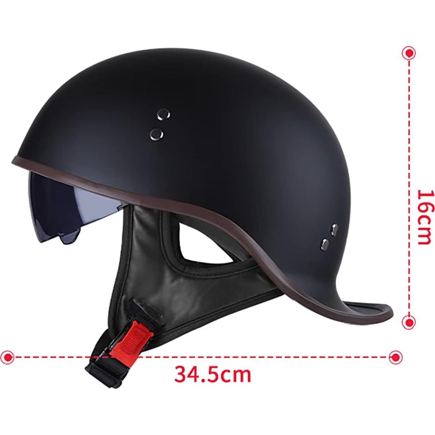 Casco Retro FVCNGP Modelo 285928 Negro Brillante Mediano