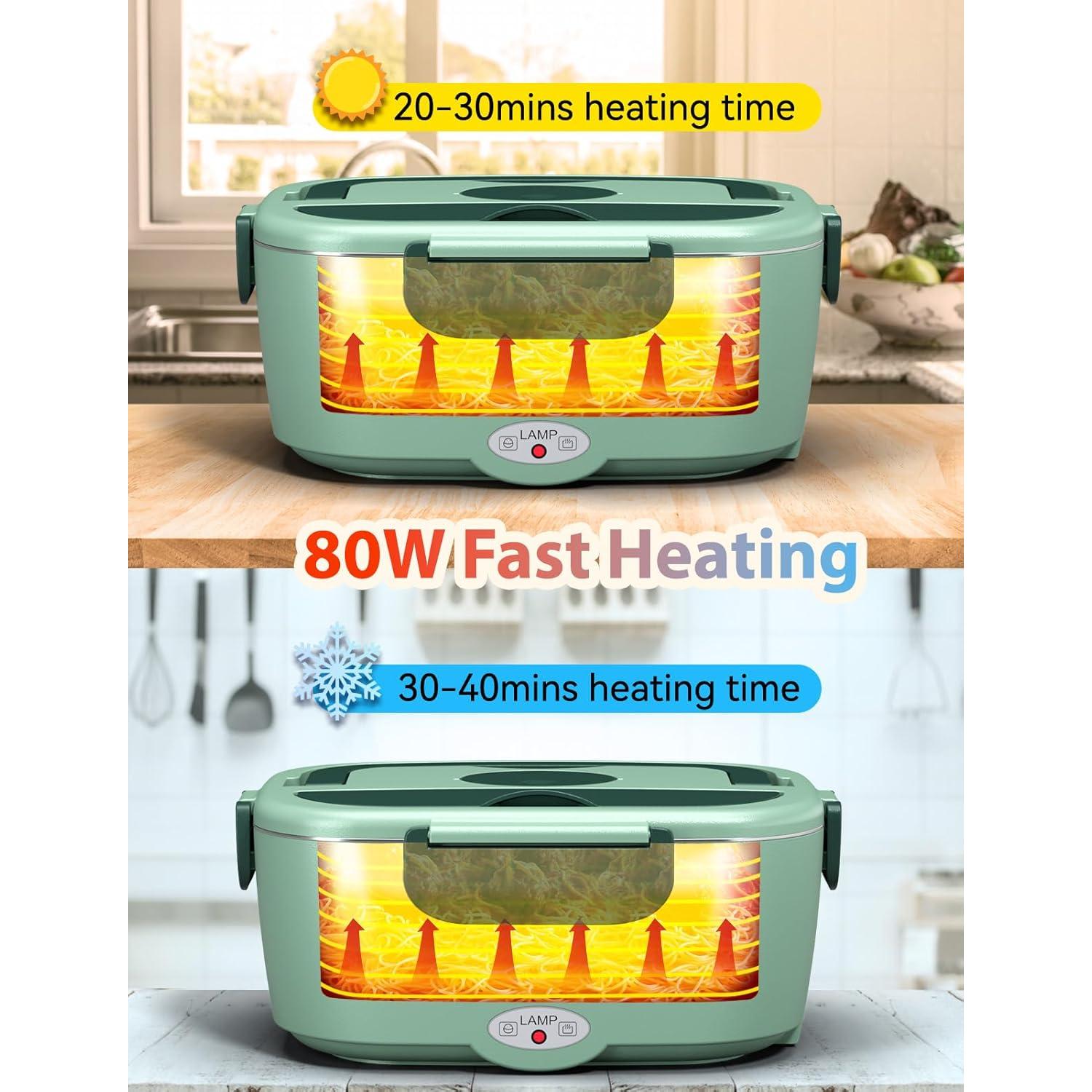 Caja de Almuerzo Eléctrica Sitlais 1.5L Acero Inoxidable 80W