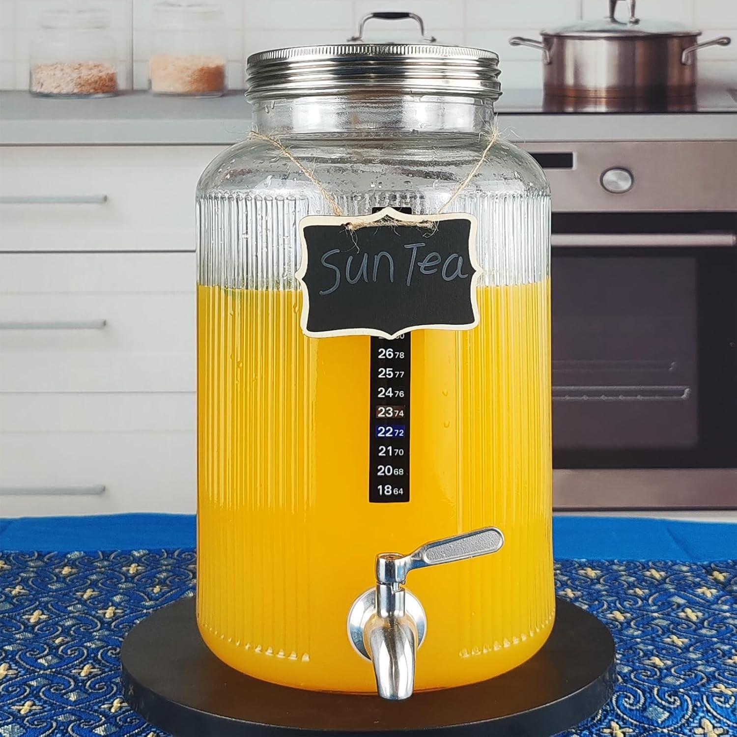 Dispensador de Bebidas de Vidrio 5.5L Mapeoes con Grifo Inoxidable