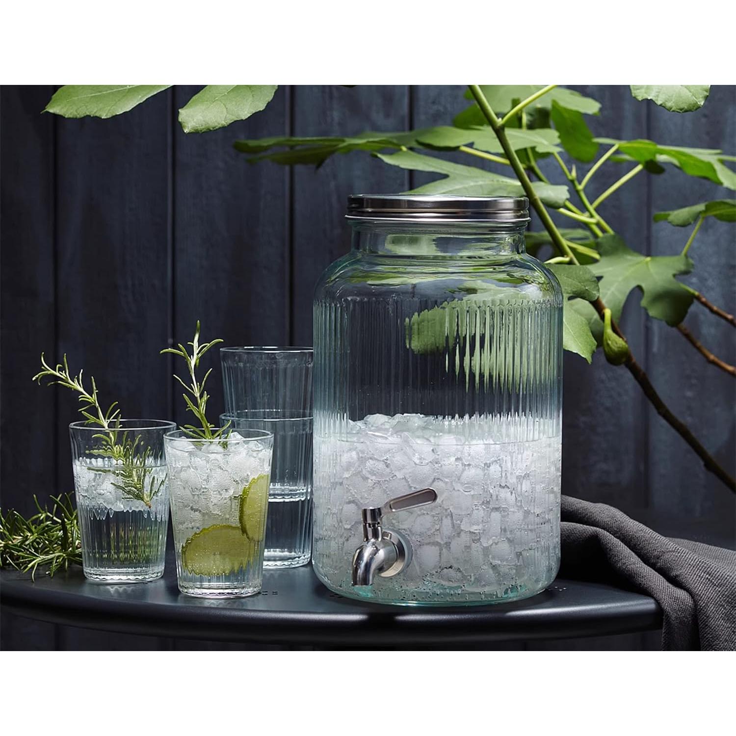 Dispensador de Bebidas de Vidrio 5.5L Mapeoes con Grifo Inoxidable