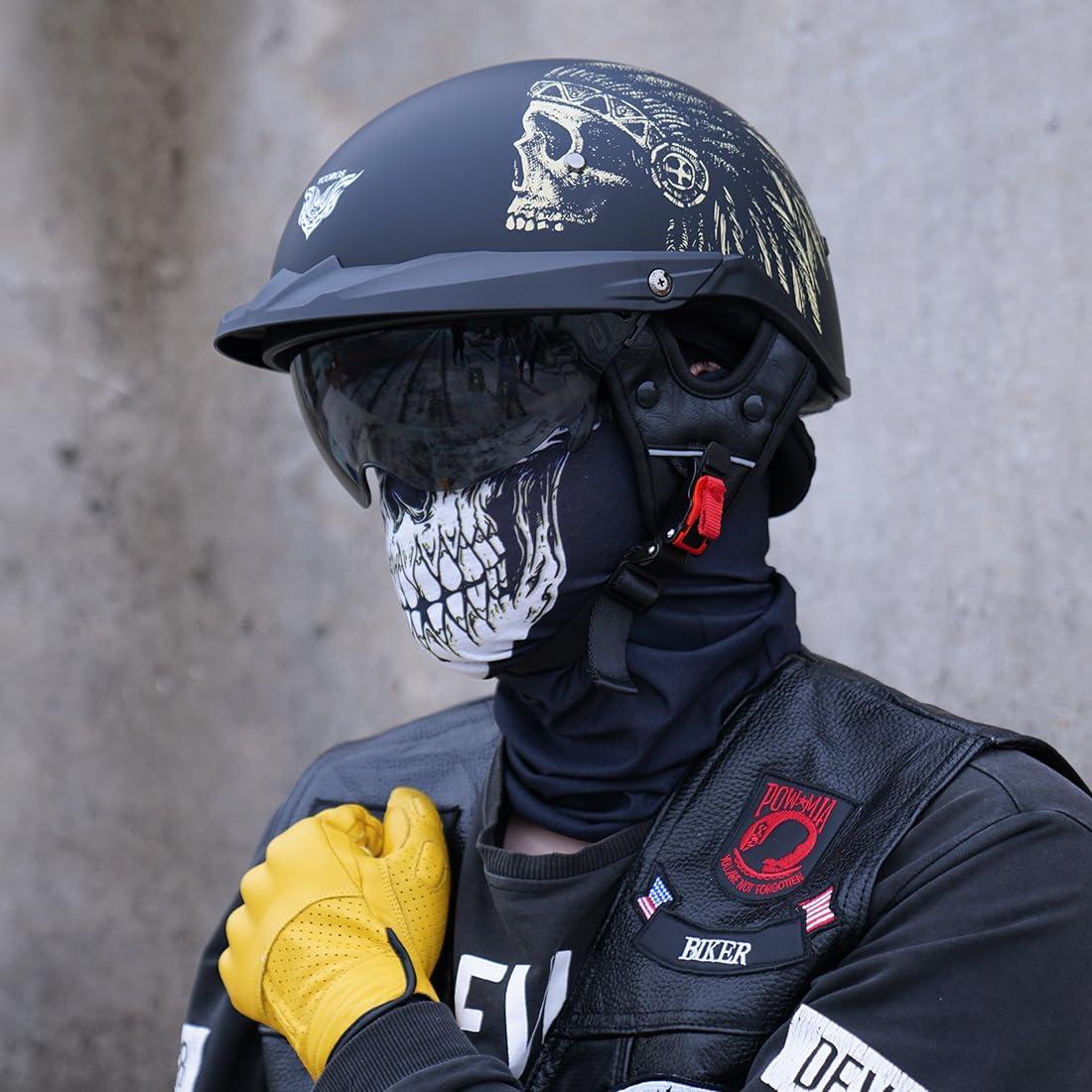 Casco VHF04 VCOROS para Motocicleta Ajustable DOT Matte Indian